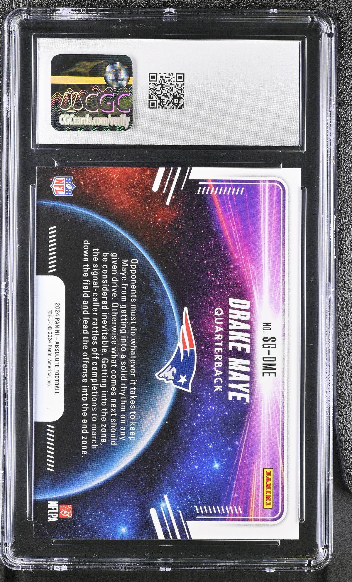 2024 Panini Absolute Drake Maye Rookie Star Gazing #SG-DME CGC 10 Patriots