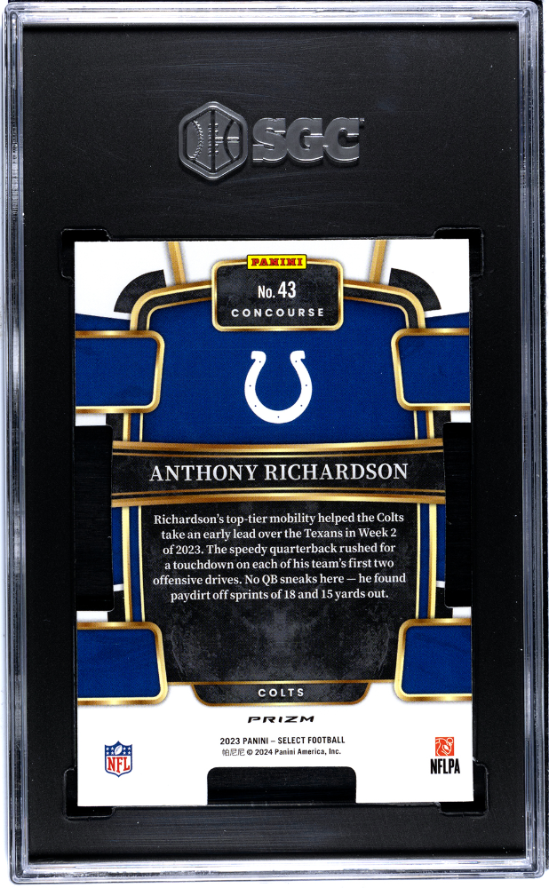 2023 Panini Select Anthony Richardson Red Yellow Die Cut Prizm #43 SGC 9.5
