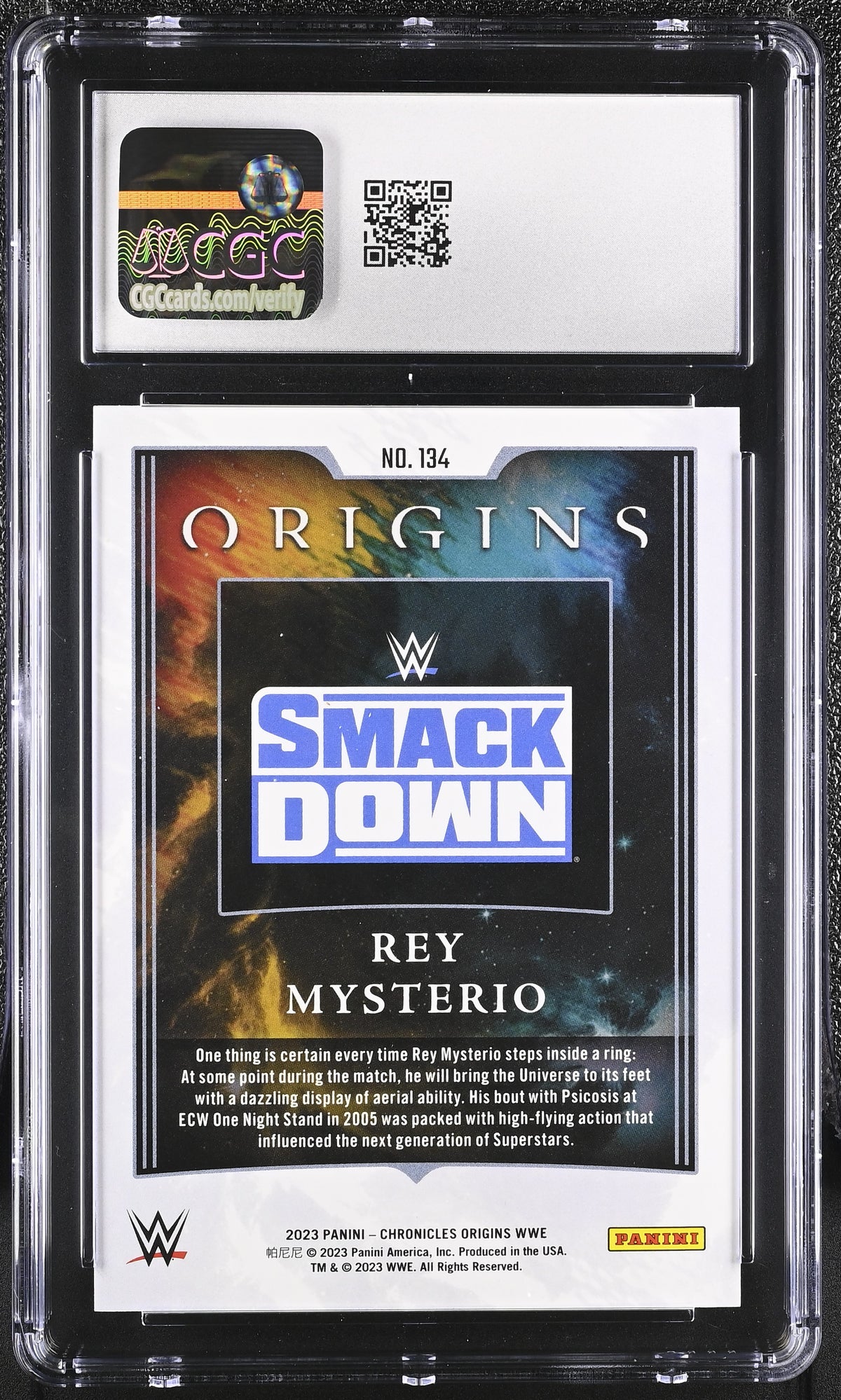 2023 Panini Chronicles WWE Rey Mysterio Holo Silver /25 Origins #134 CGC 10