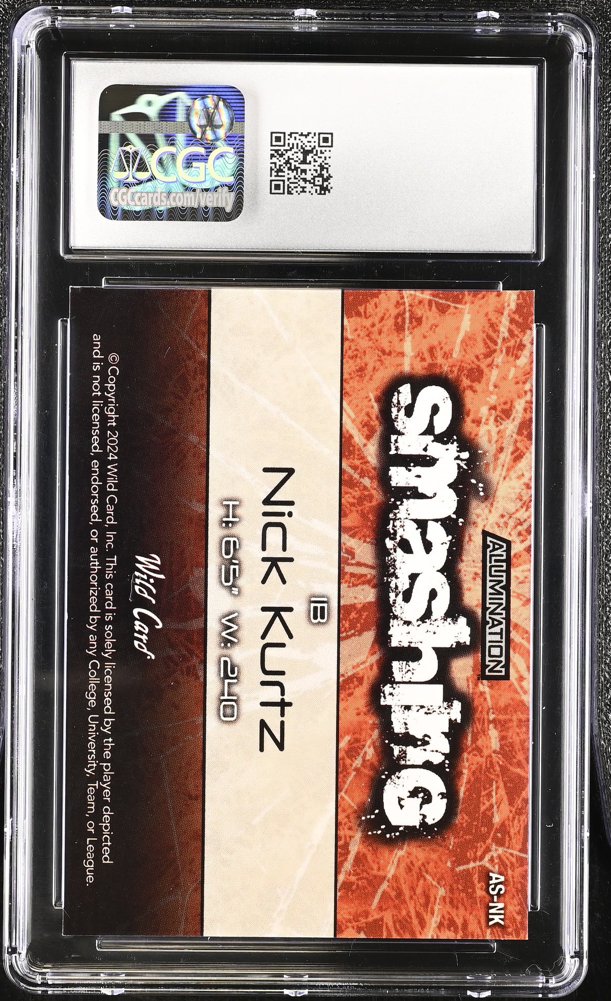 2024 Wild Card Alumination Nick Kurtz Orange Crystal /10 Rookie #AS-NK CGC 10