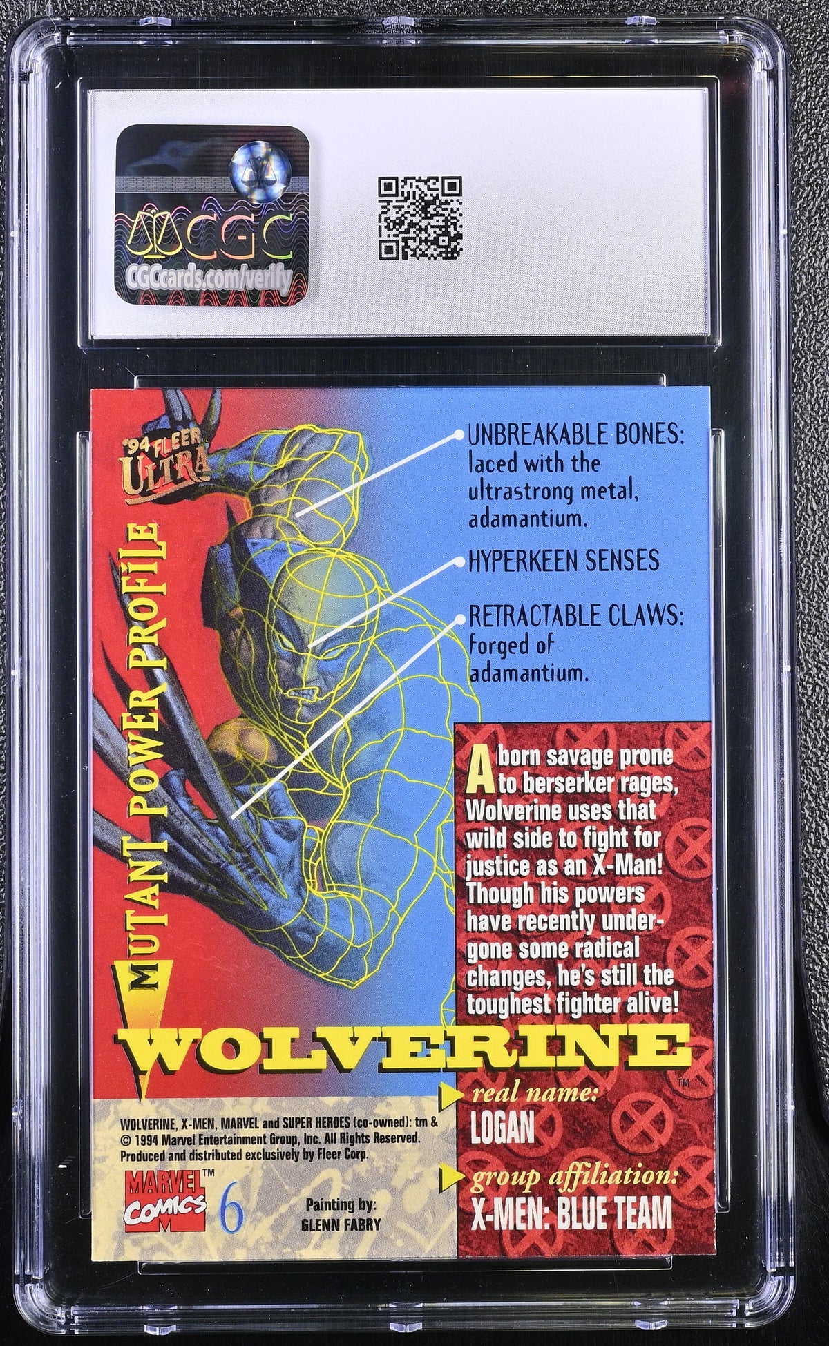1994 Fleer Ultra X-Men Wolverine #6 CGC 10