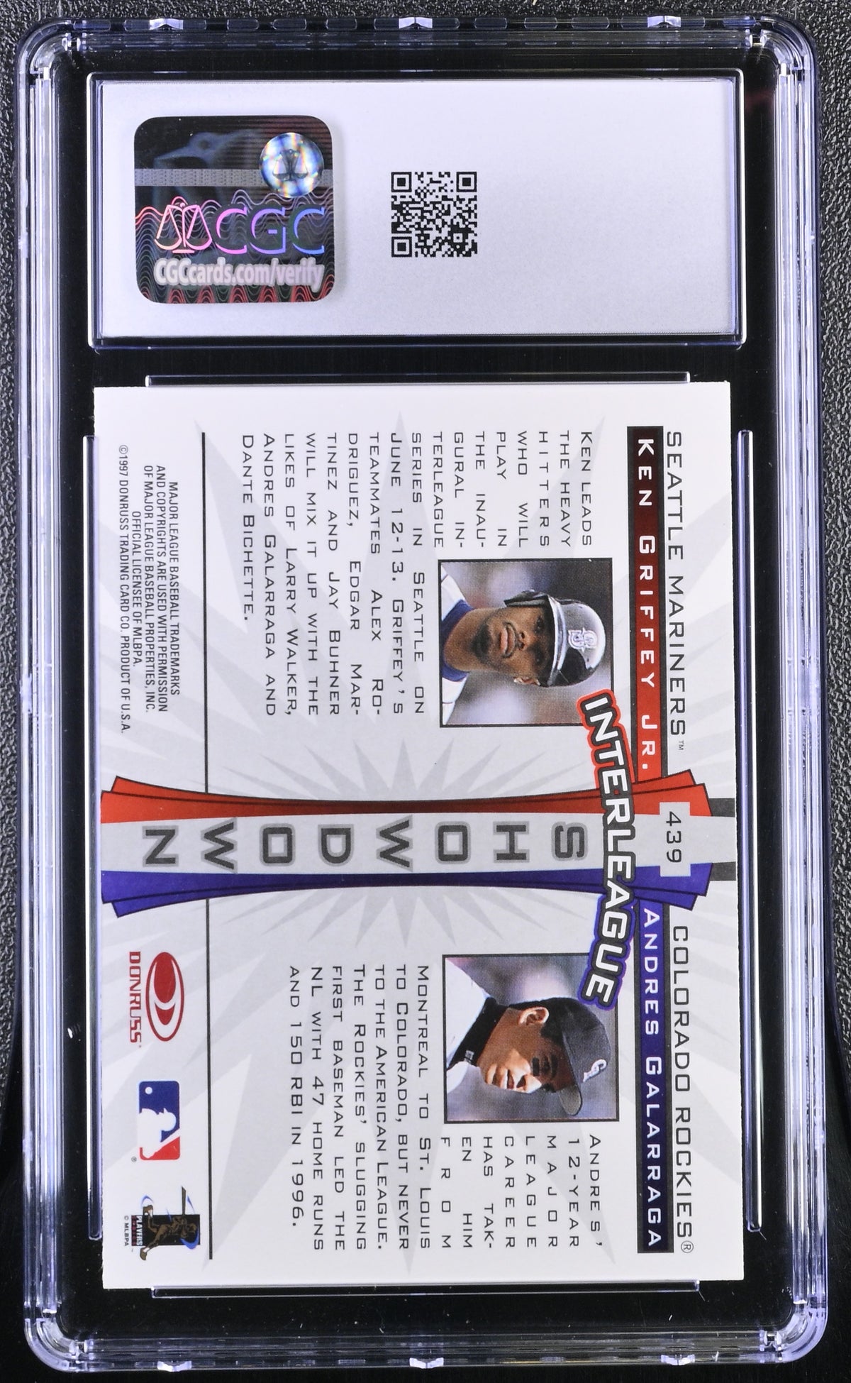 1997 Donruss Ken Griffey Jr./Andres Galarraga #439 CGC 9.5
