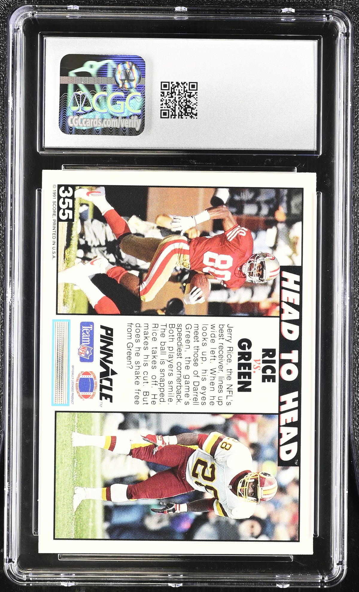 1991 Pinnacle Jerry Rice/Darrell Green #355 CGC 10
