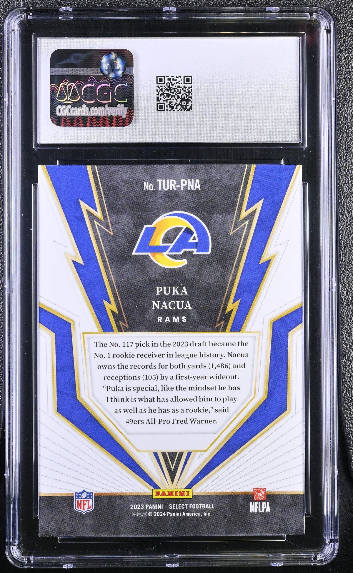 2023 Panini Select Puka Nacua Turbocharged #TUR-PNA CGC 10
