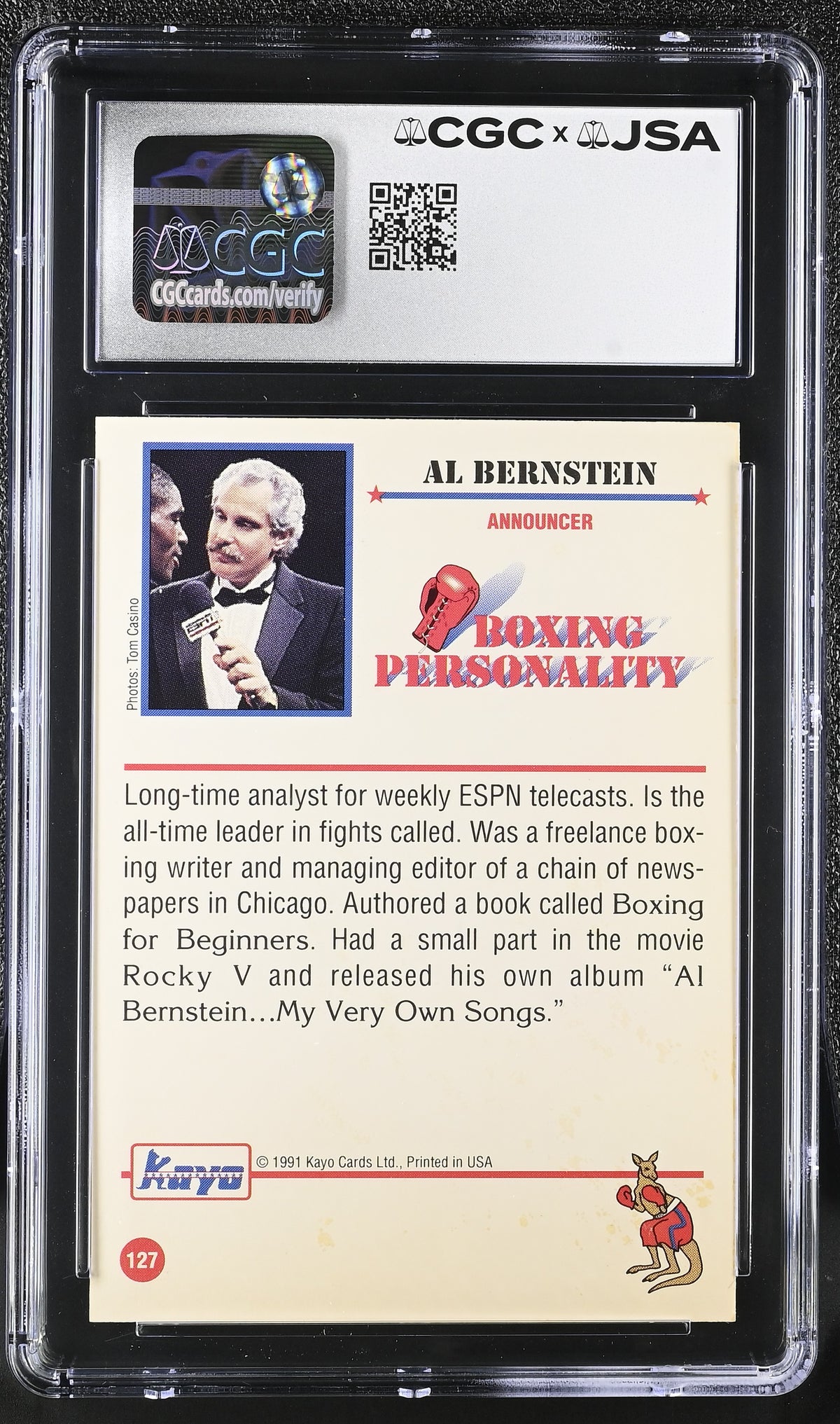 1991 Kayo Al Bernstein #127 Auto Autograph CGC Authentic JSA