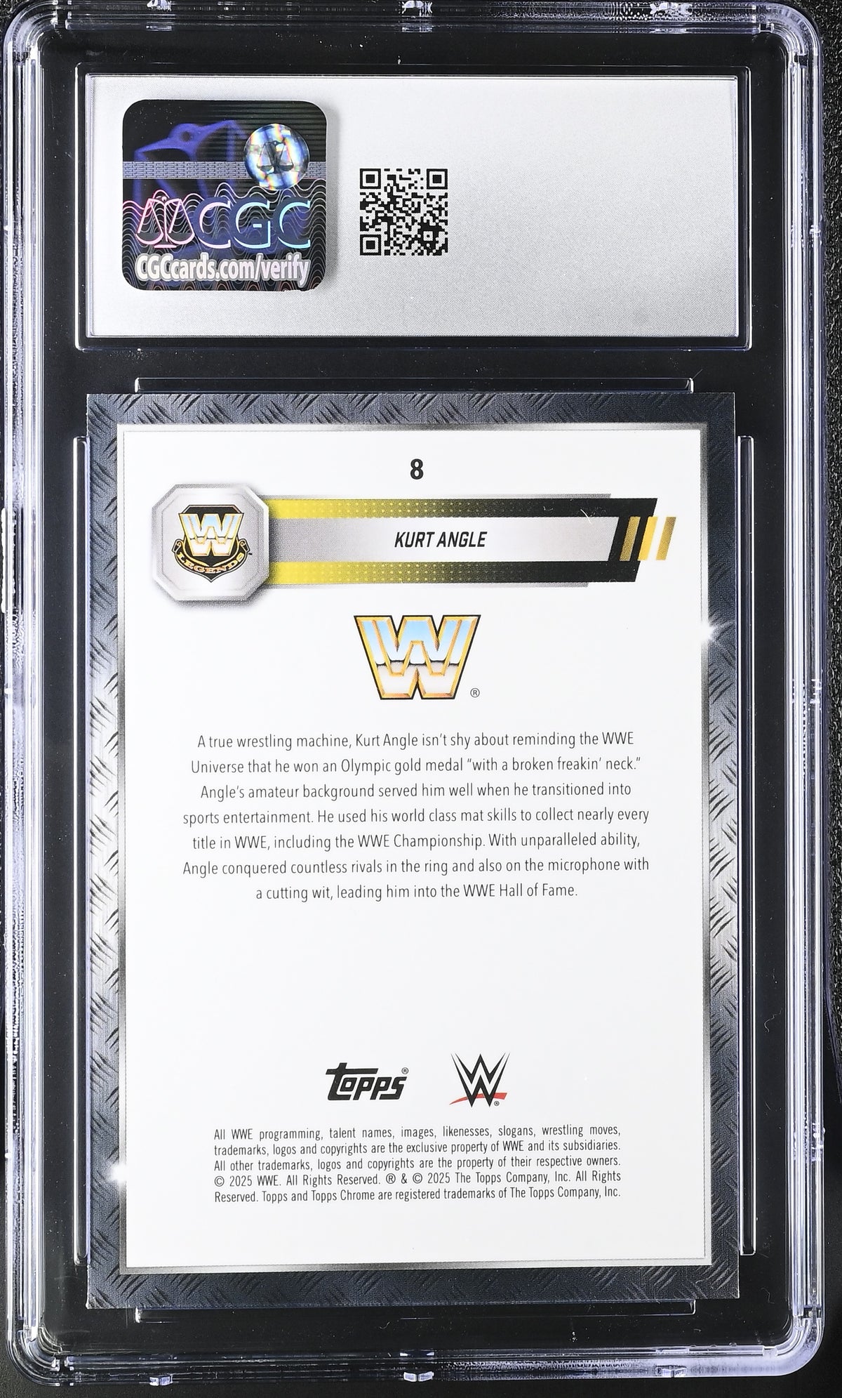 2025 Topps Sapphire WWE Kurt Angle #8 CGC 10
