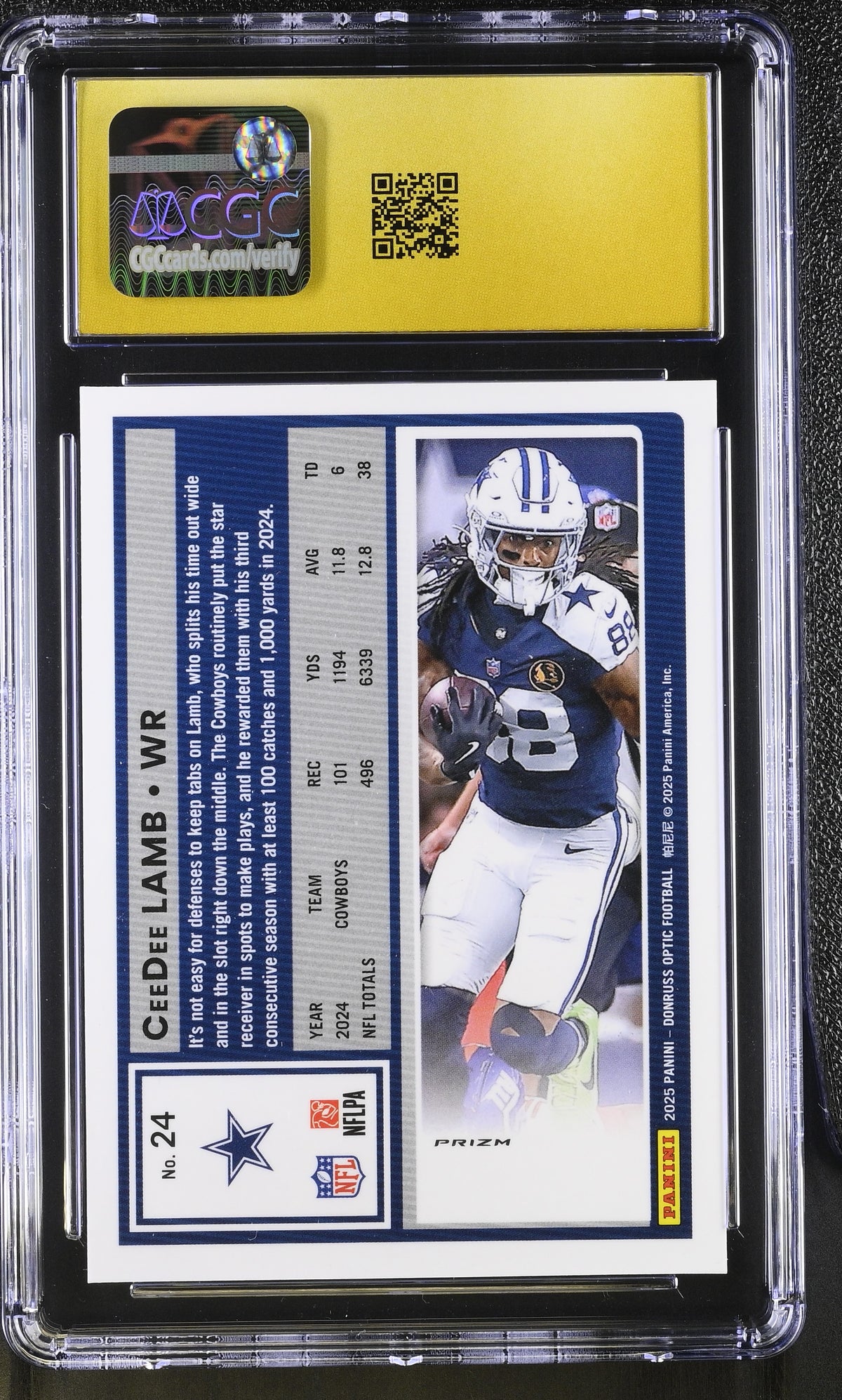 2025 Donruss Optic CeeDee Lamb Stars #24 CGC 10 Pristine Cowboys