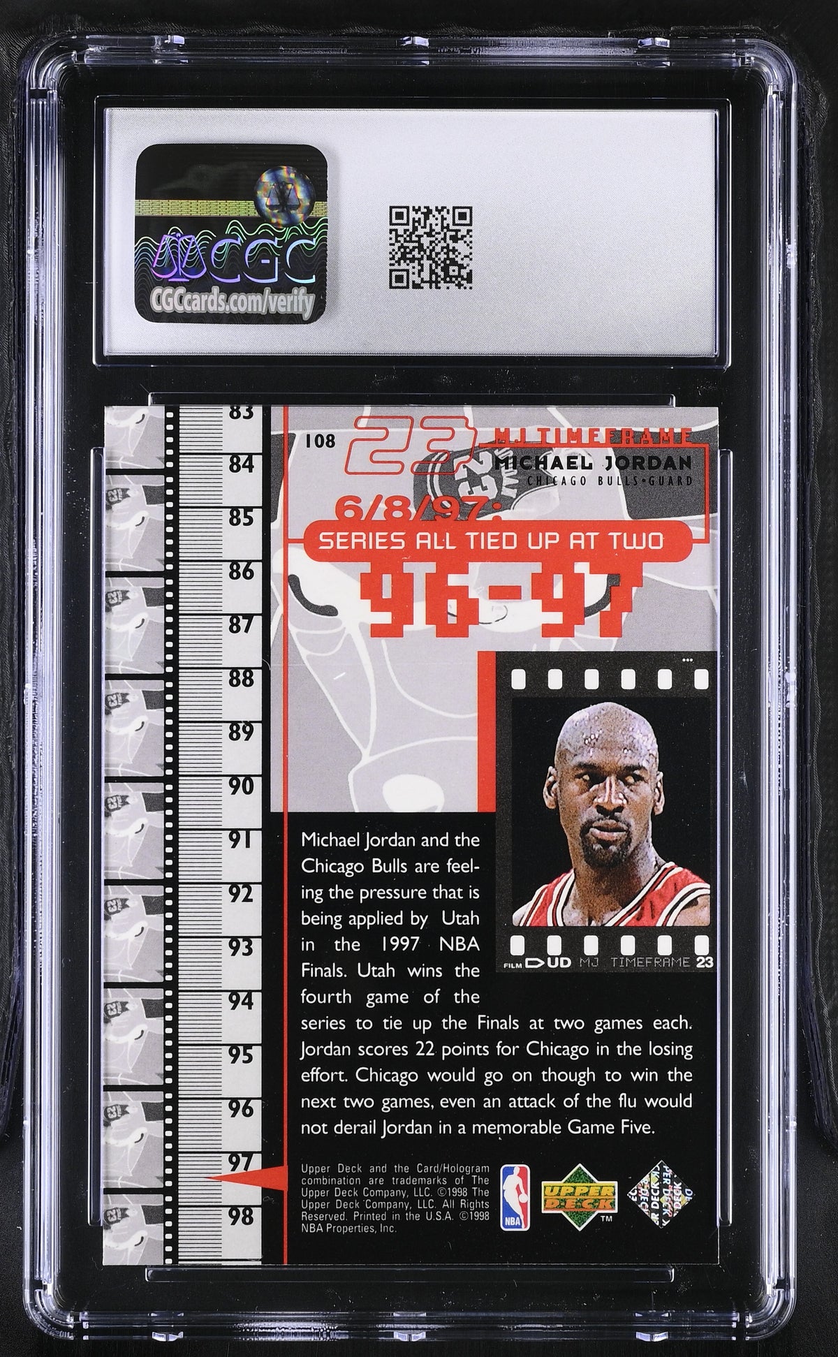 1998 Upper Deck MJ Living Legend Michael Jordan #108 CGC 9 Chicago Bulls