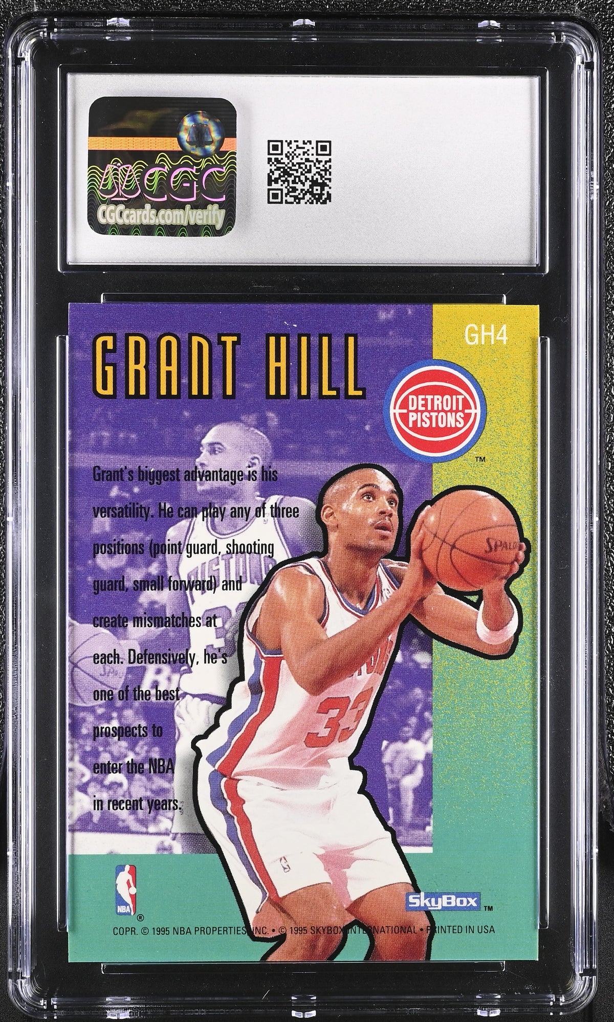 1994-95 Skybox Premium Grant Hill Rookie Hill Inserts #GH4 CGC 9.5 Pistons