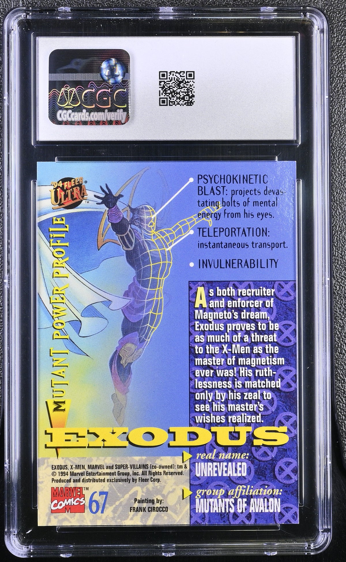 1994 Fleer Ultra X-Men Exodus #67 CGC 10
