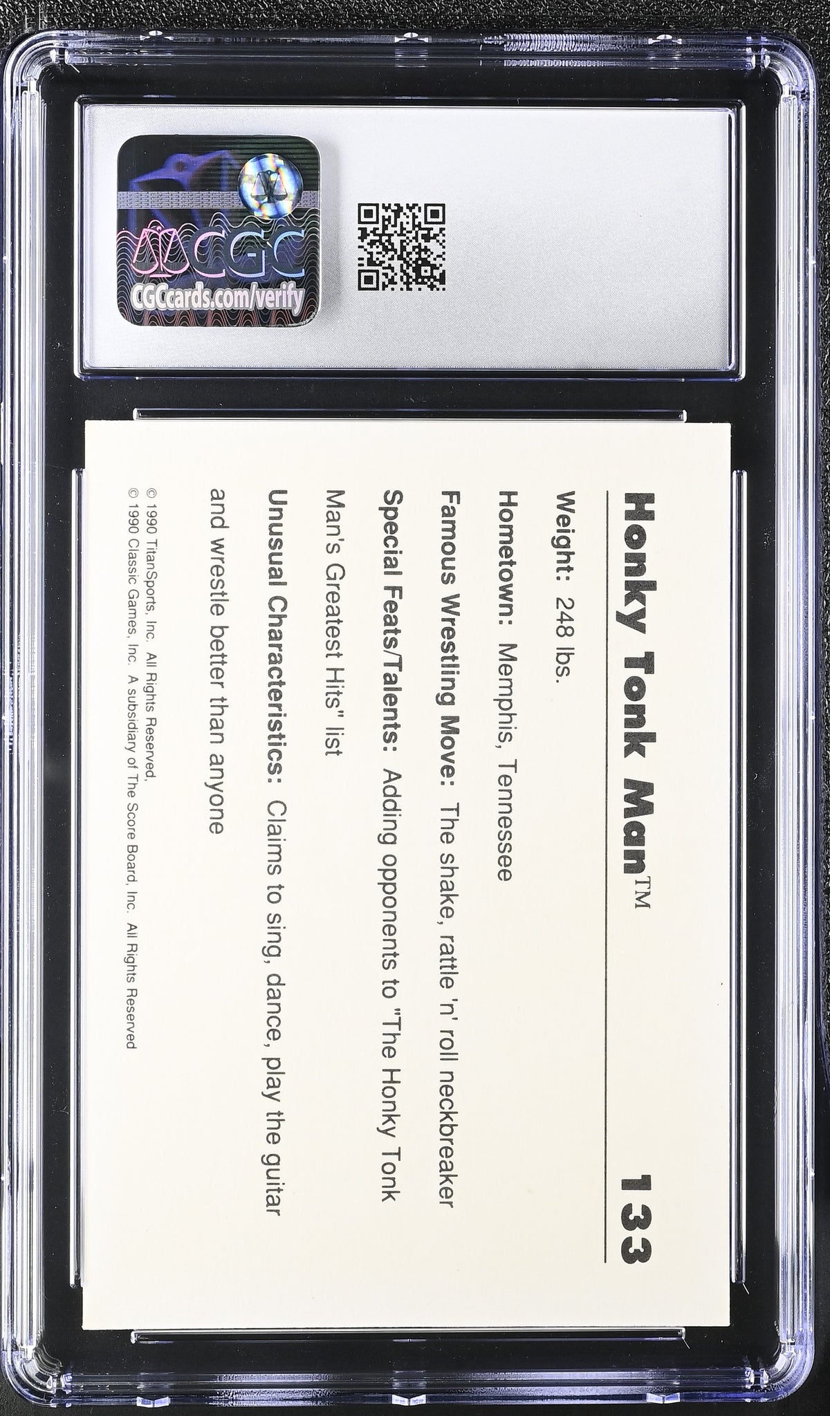 1990 Classic WWF Honky Tonk Man #133 CGC 9