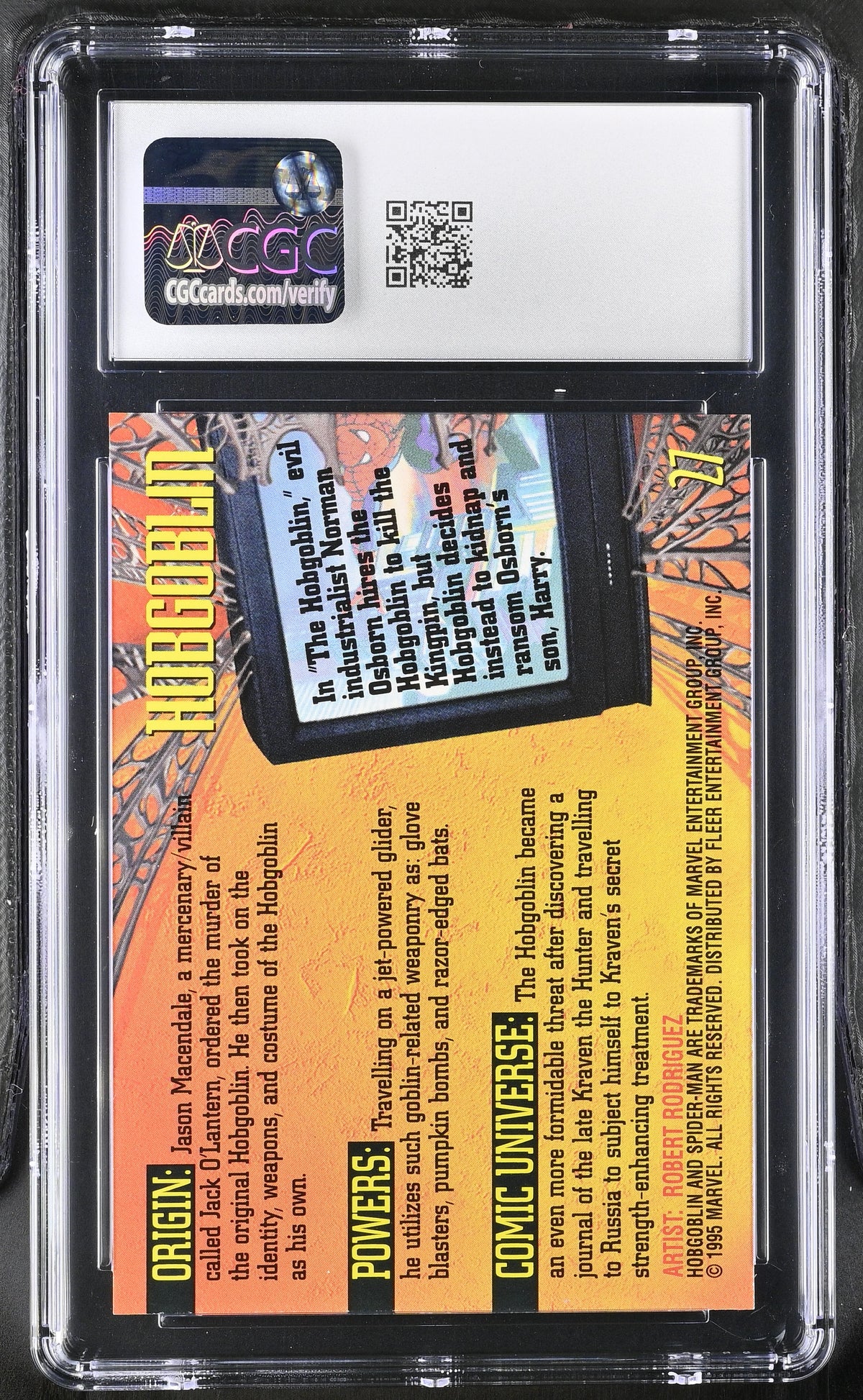 1995 Fleer Ultra Spider-Man Hobgoblin #27 CGC 10