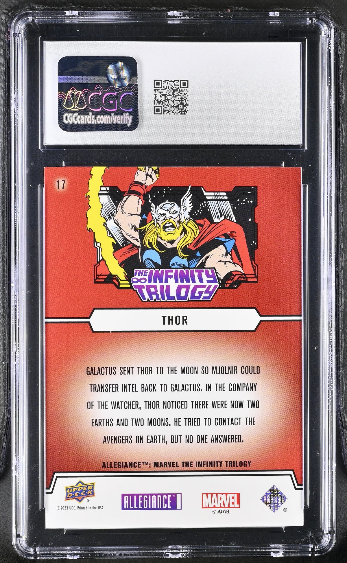 2023 Upper Deck Allegiance: Infinity Trilogy Thor #17 CGC 10