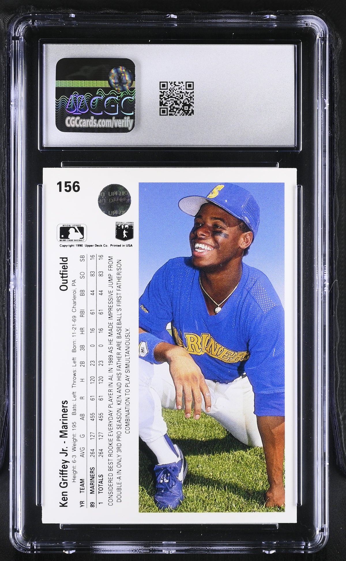 1990 Upper Deck Ken Griffey Jr. #156 CGC 9 Seattle Mariners