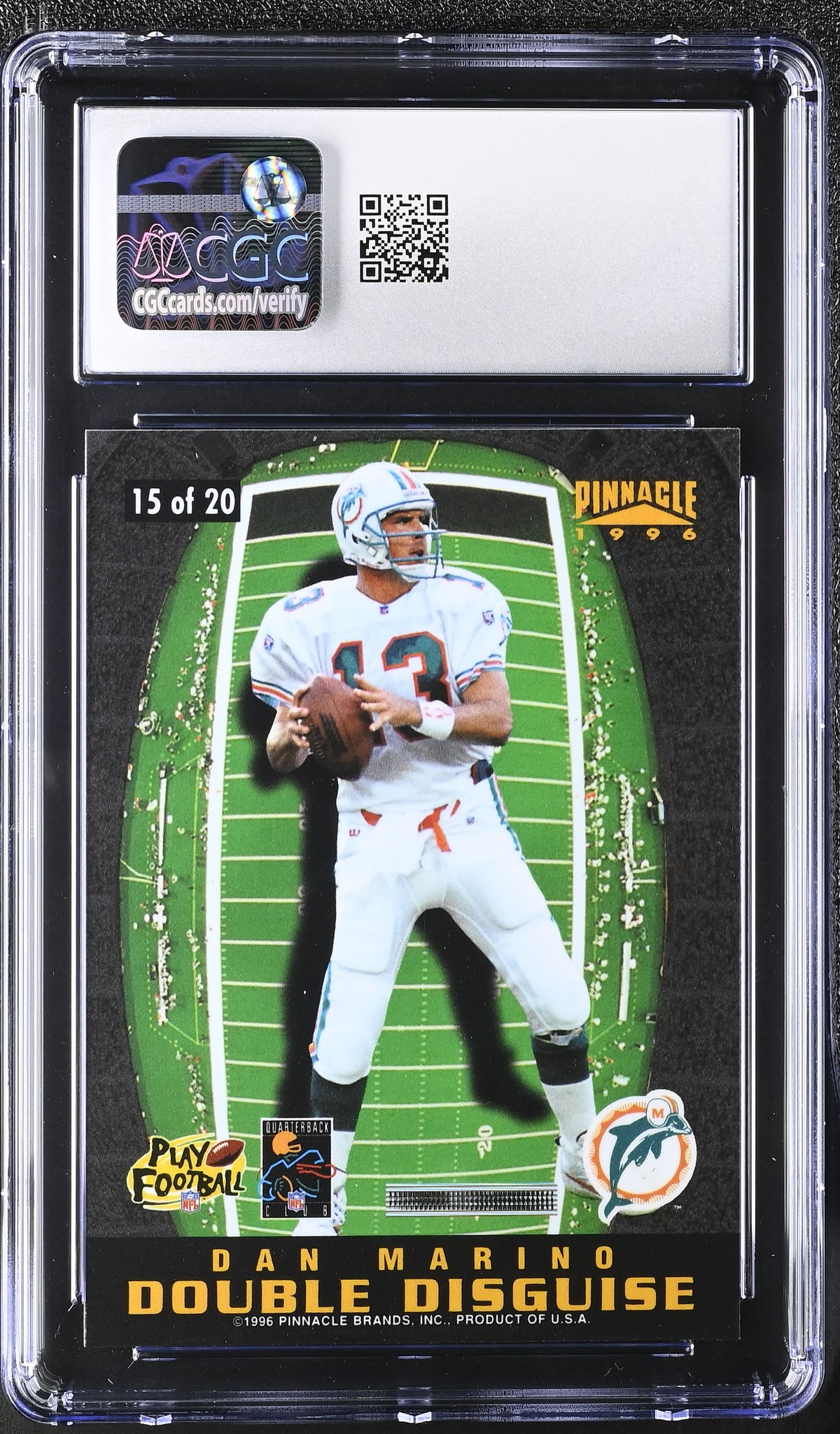 1996 Pinnacle Brett Favre/Dan Marino Double Disguise #15 CGC 9.5