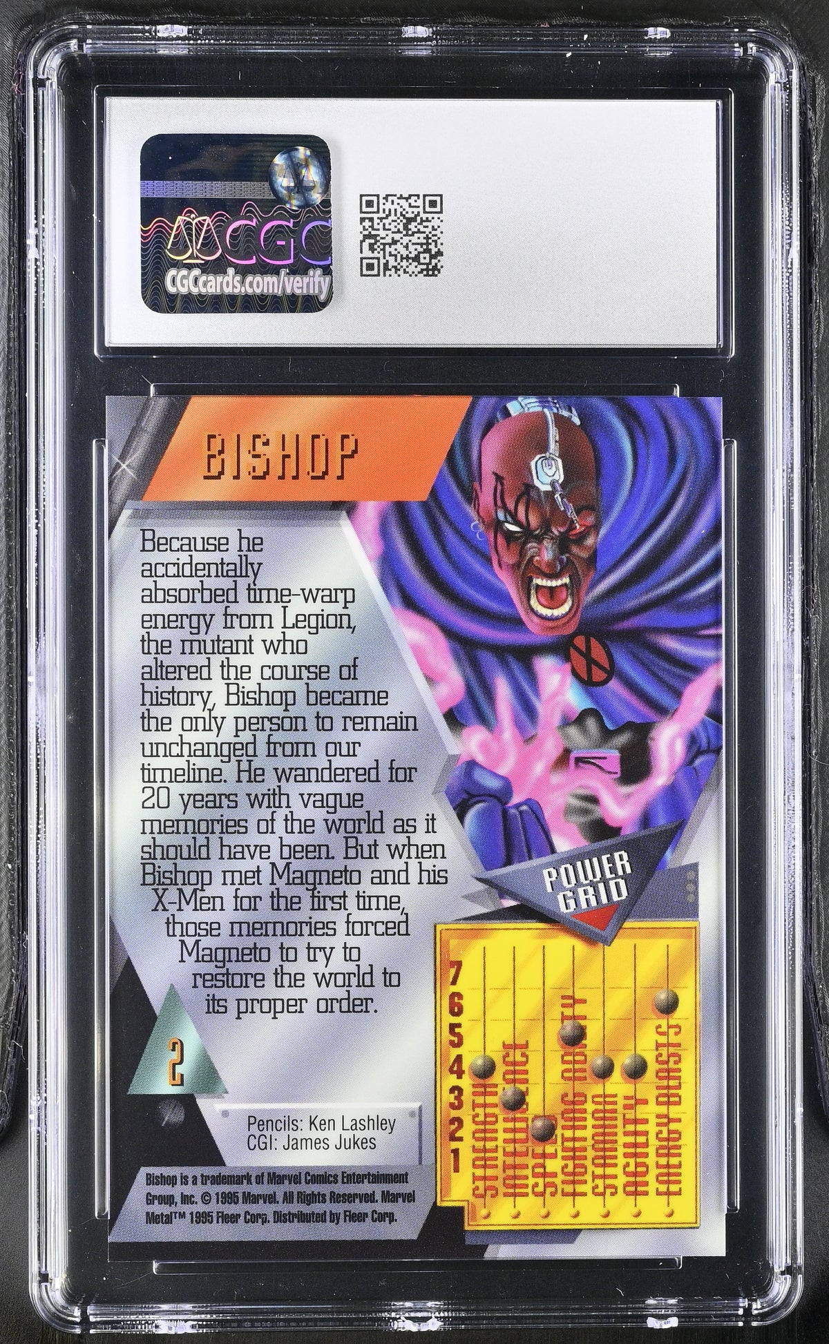 1995 Fleer Marvel Metal Inaugural Edition Bishop #2 CGC 10