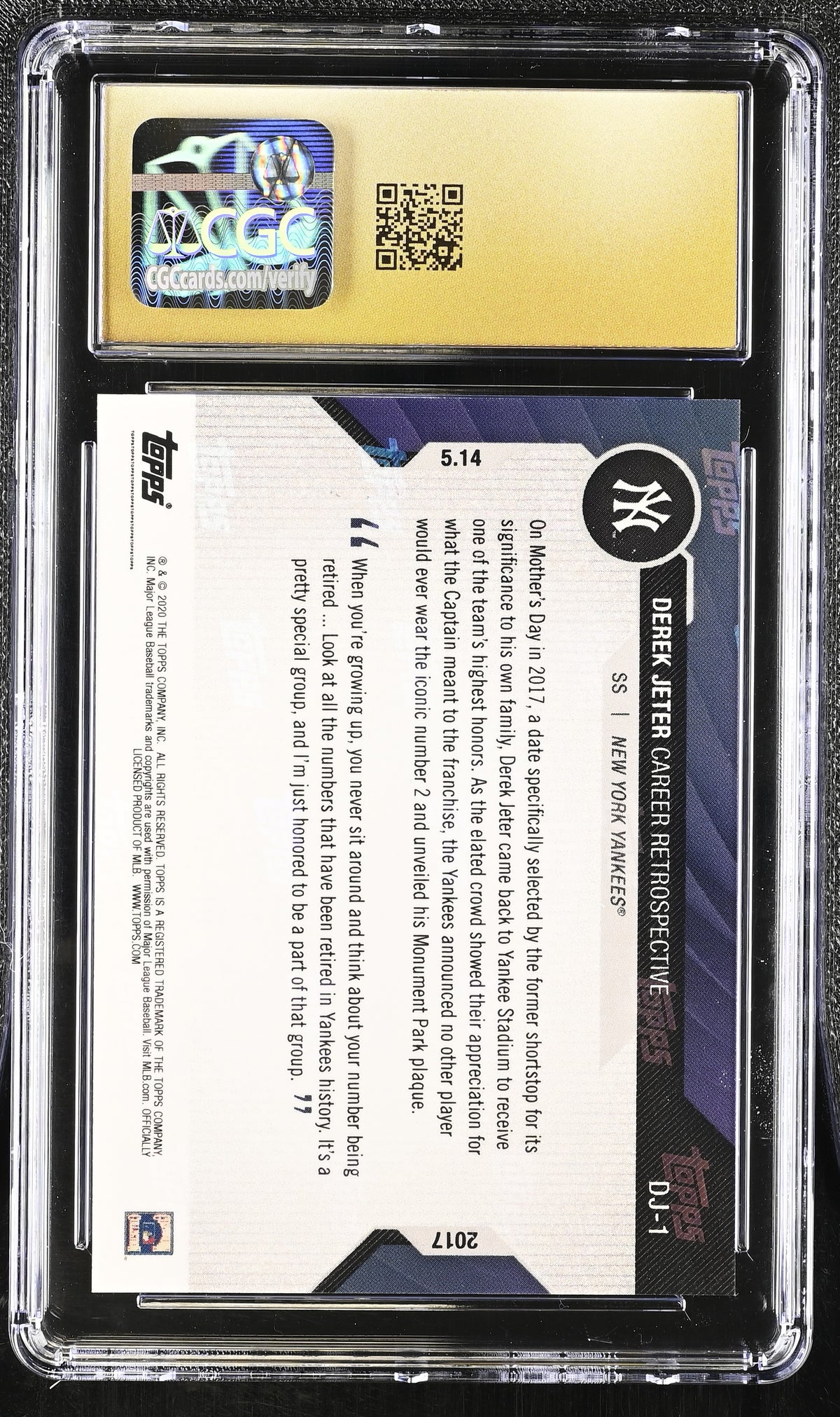 2020 Topps Now Chrome Derek Career Retrospective #DJ-1 CGC 10 Pristine Yankees