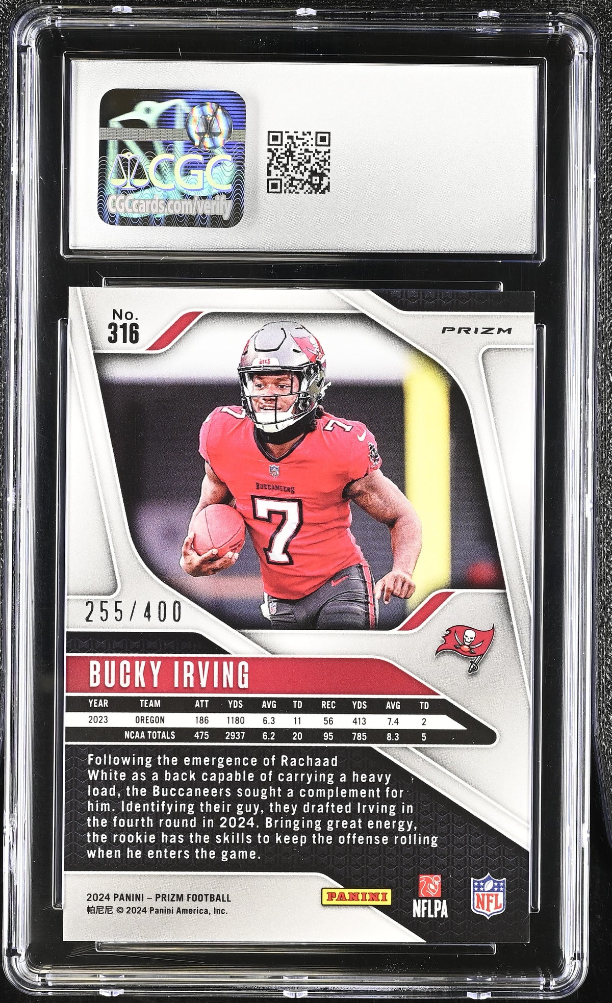 2024 Panini Prizm Bucky Irving Pandora /400 Rookie #316 CGC 10 Buccaneers