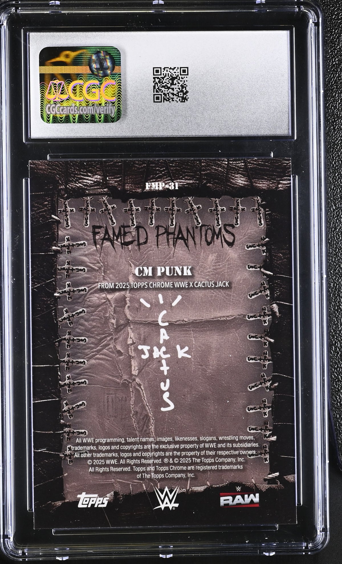 2025 Topps Chrome WWE Cactus Jack CM Punk Famed Phantoms #FMP-31 CGC 10