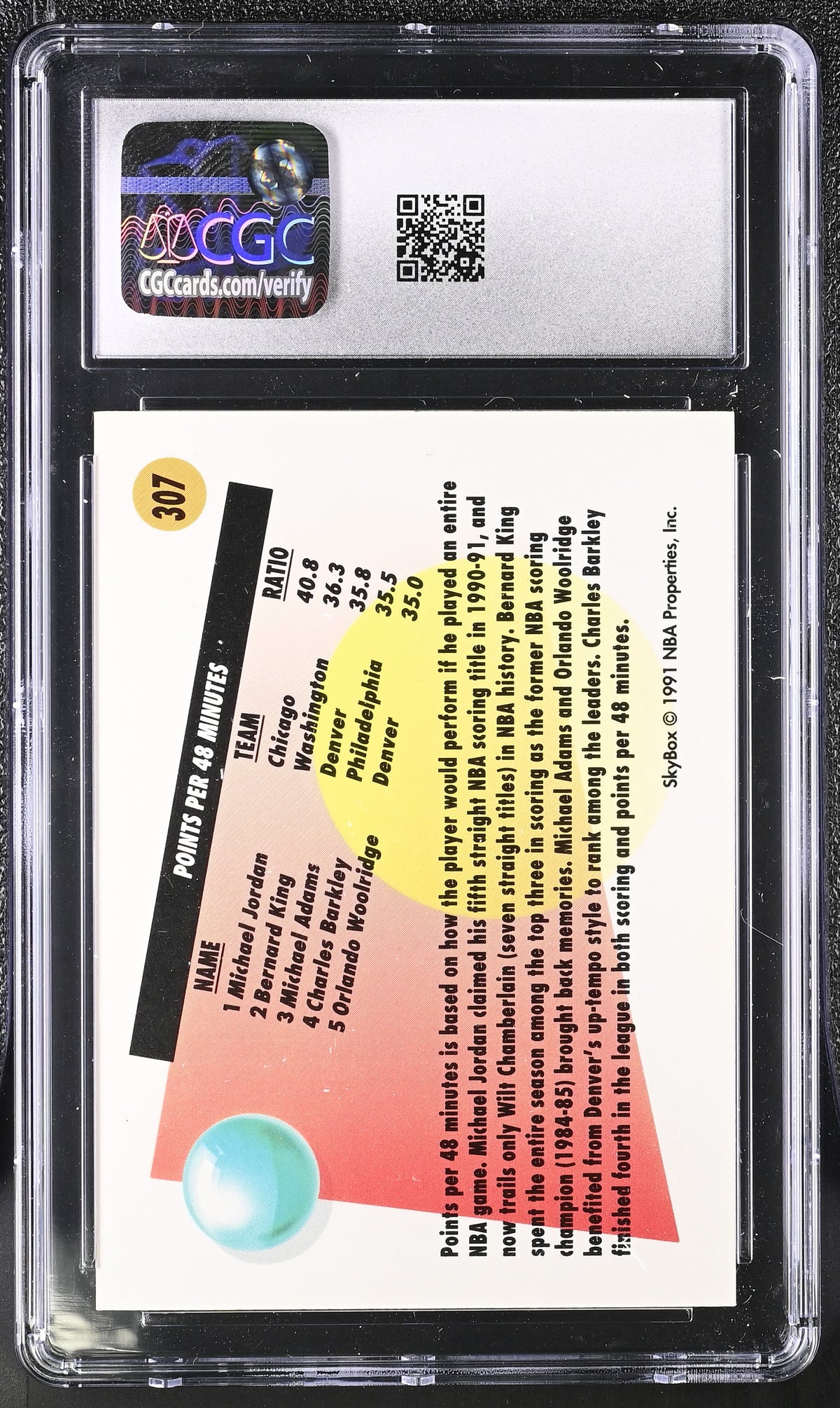 1991-92 Skybox Michael Jordan #307 CGC 9 Chicago Bulls