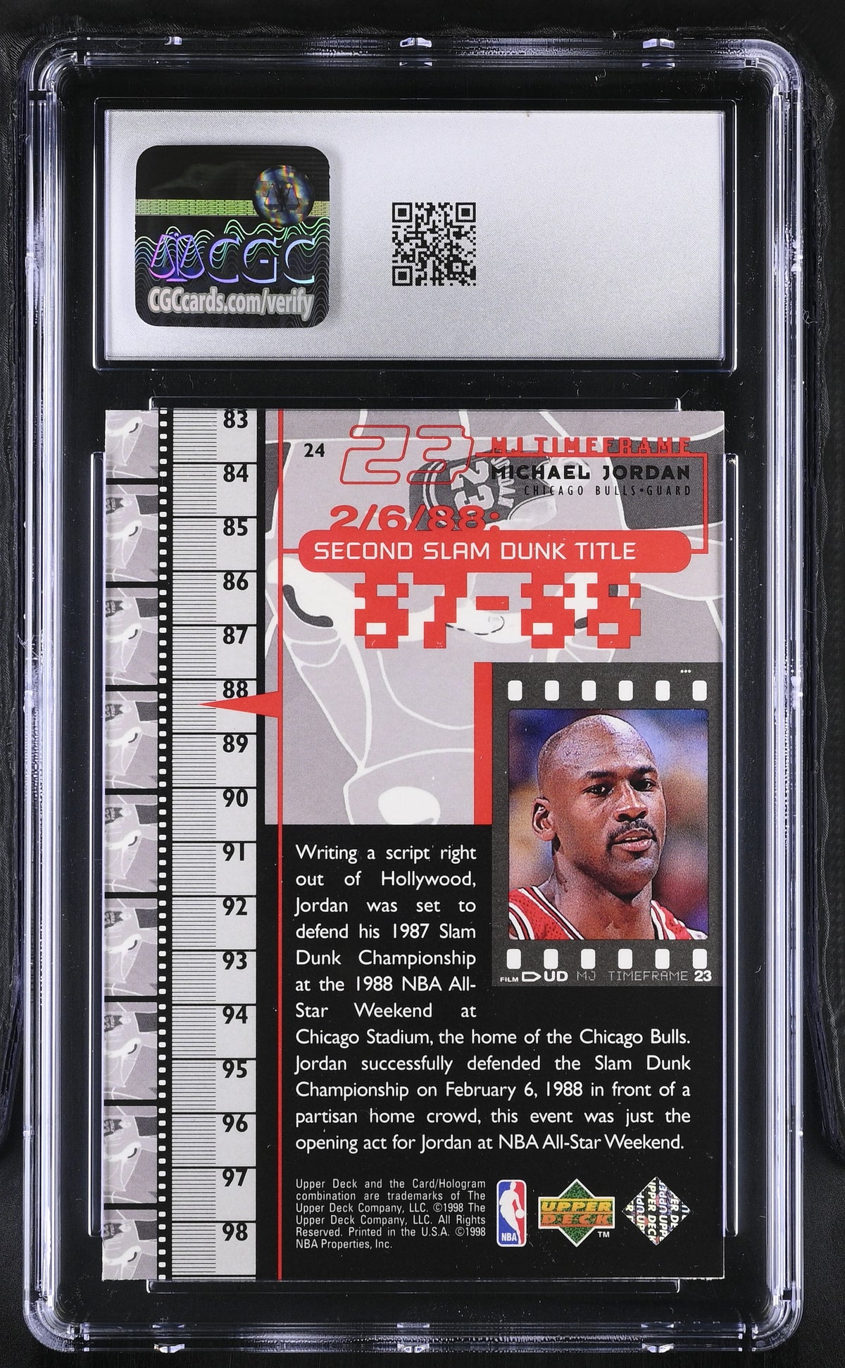 1998 Upper Deck MJ Living Legend Michael Jordan #24 CGC 9 Chicago Bulls