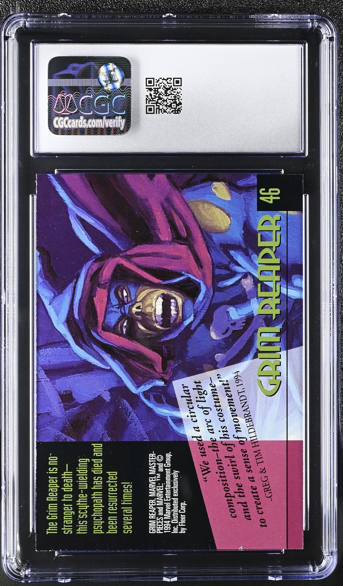 1994 Fleer Marvel Masterpieces Grim Reaper #46 CGC 9.5