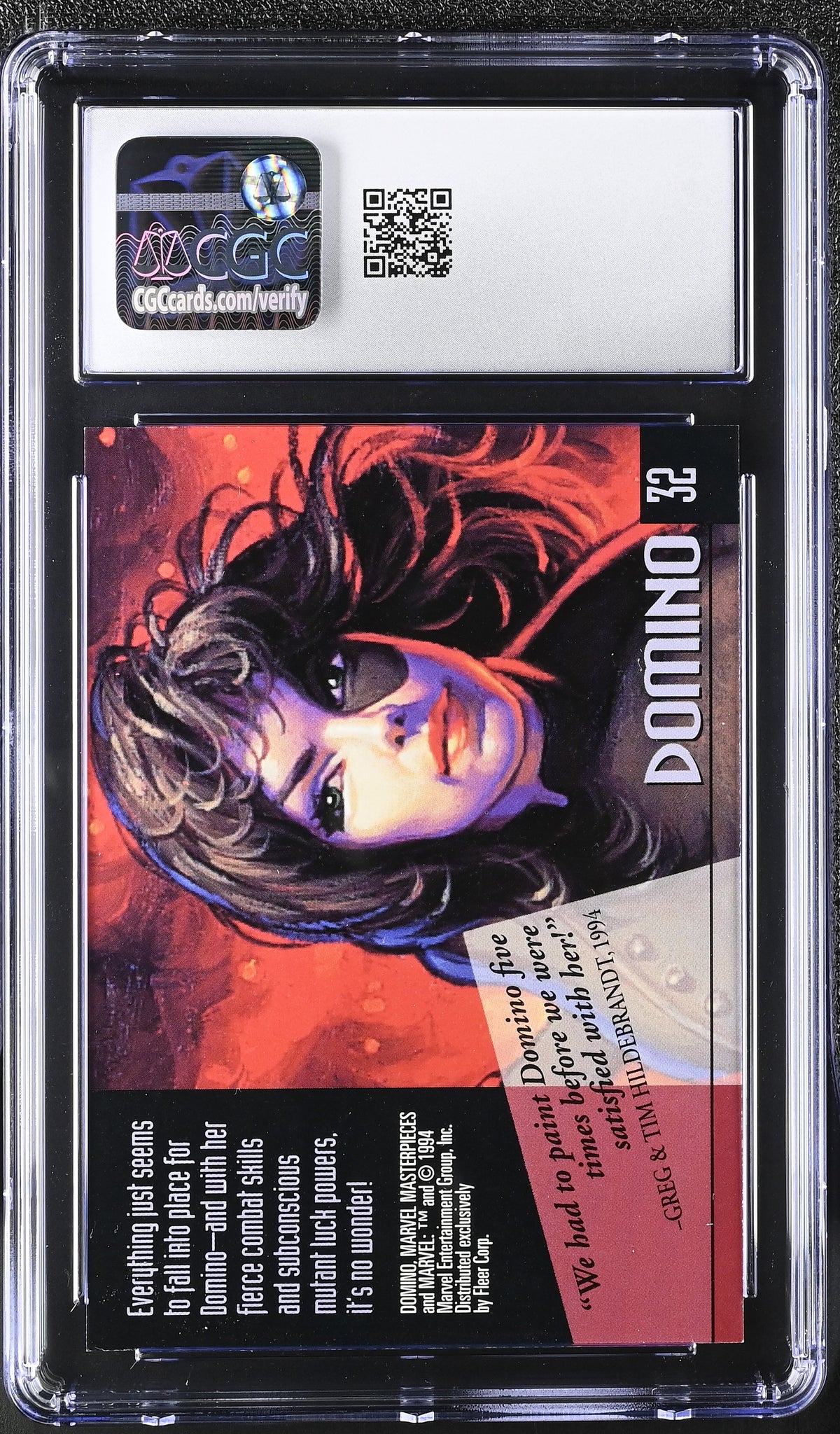 1994 Fleer Marvel Masterpieces Domino #32 CGC 9.5