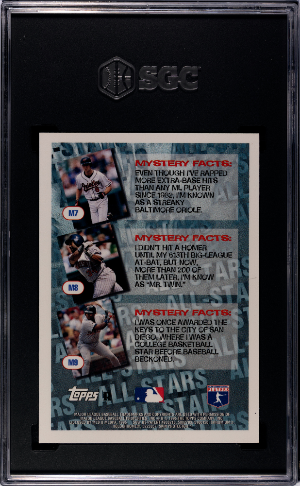 1996 Topps Tony Gwynn Mystery Finest Refractor #M9 SGC 7