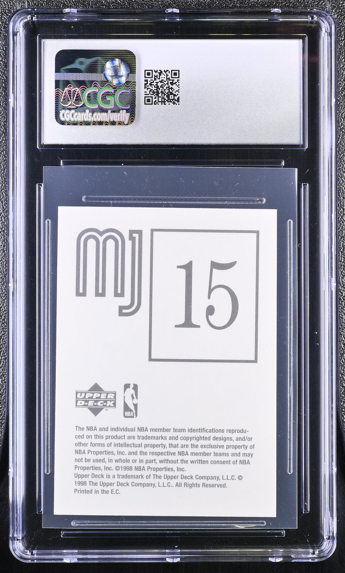 1998 Upper Deck MJ Stickers Michael Jordan #15 CGC 9 Chicago Bulls