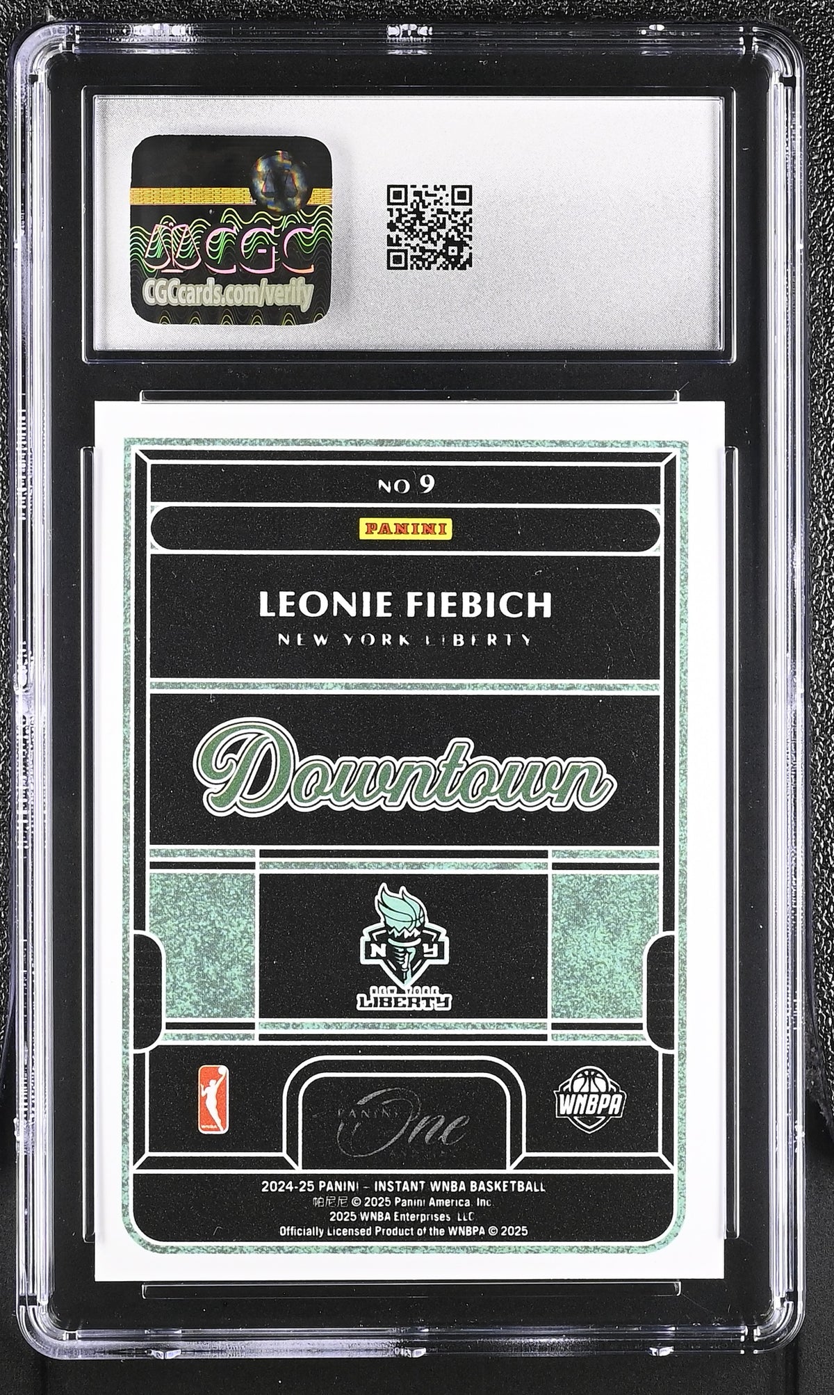 2024 Panini Rookie Royalty WNBA Leonie Fiebich Rookie Downtown #9 CGC 10 Liberty