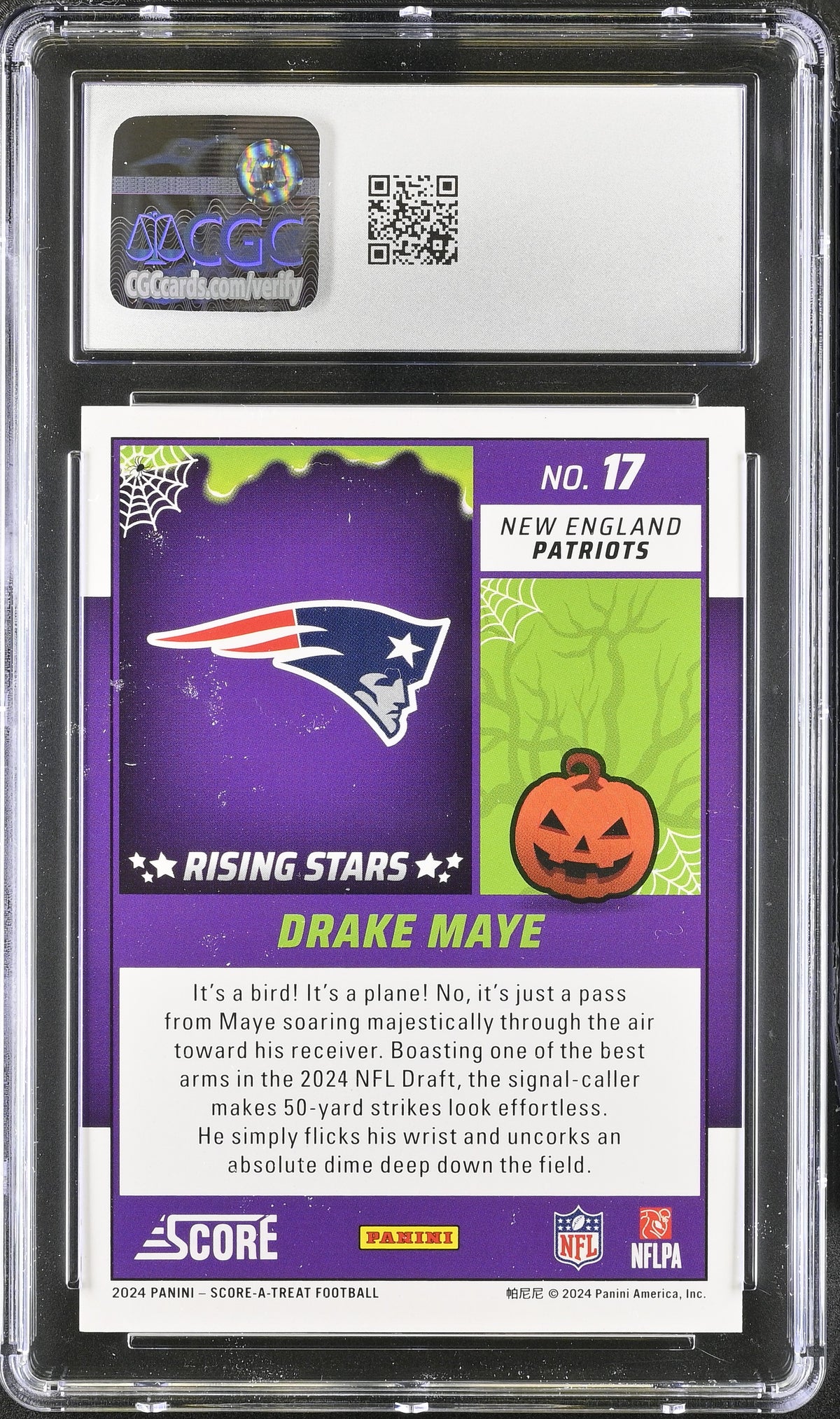 2024 Panini Score-A-Treat Drake Maye Bats Rookie Rising Stars 17 CGC 10 Patriots