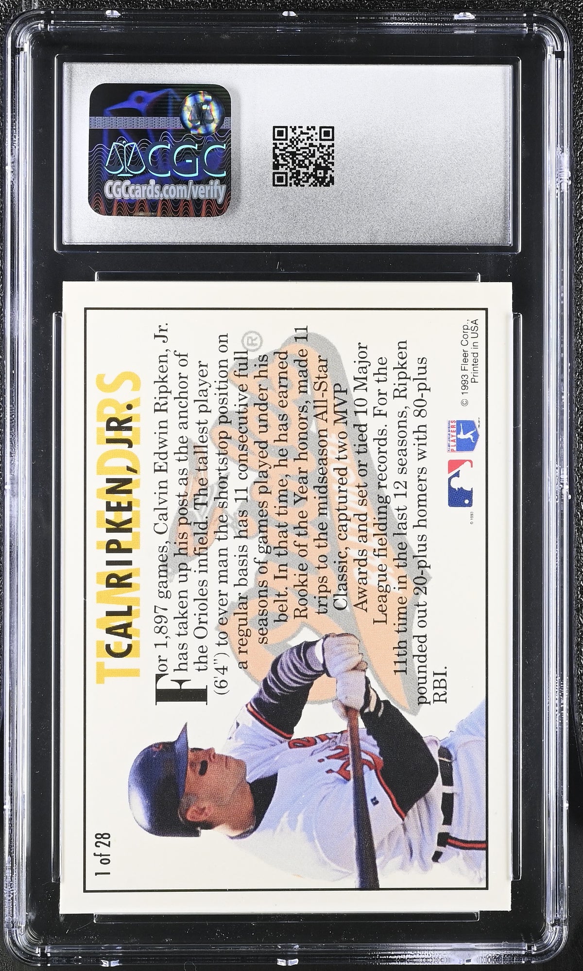 1994 Fleer Cal Ripken Jr. Team Leaders #1 CGC 9.5 Baltimore Orioles