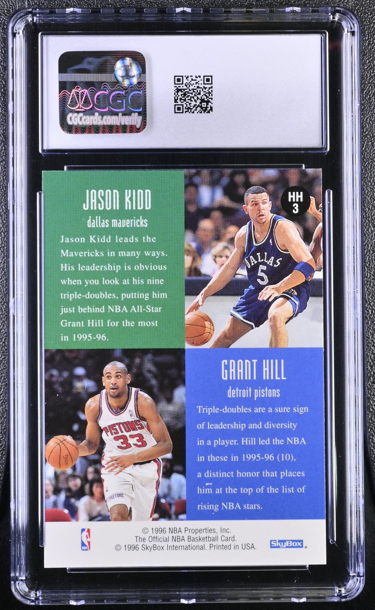 1996-97 Hoops Jason Kidd/Grant Hill Head 2 Head #HH3 CGC 9.5