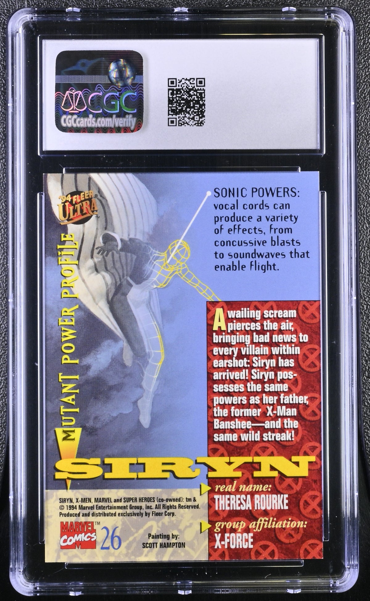 1994 Fleer Ultra X-Men Siryn #26 CGC 9.5