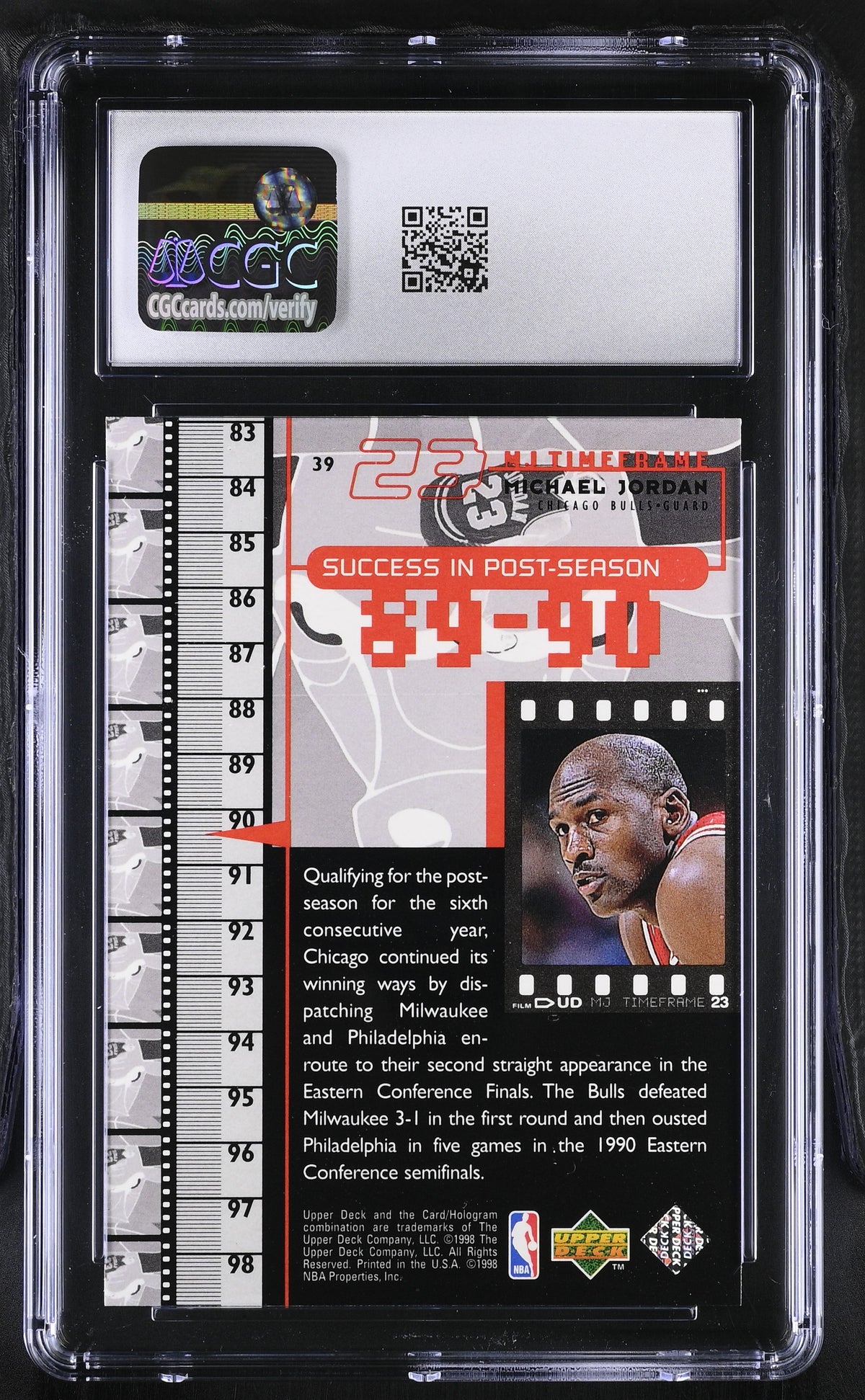 1998 Upper Deck MJ Living Legend Michael Jordan #39 CGC 9 Chicago Bulls