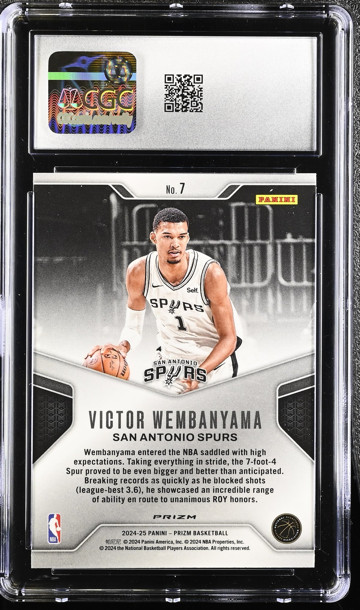 2024-25 Panini Prizm Victor Wembanyama Green Dominance #7 CGC 8 Spurs