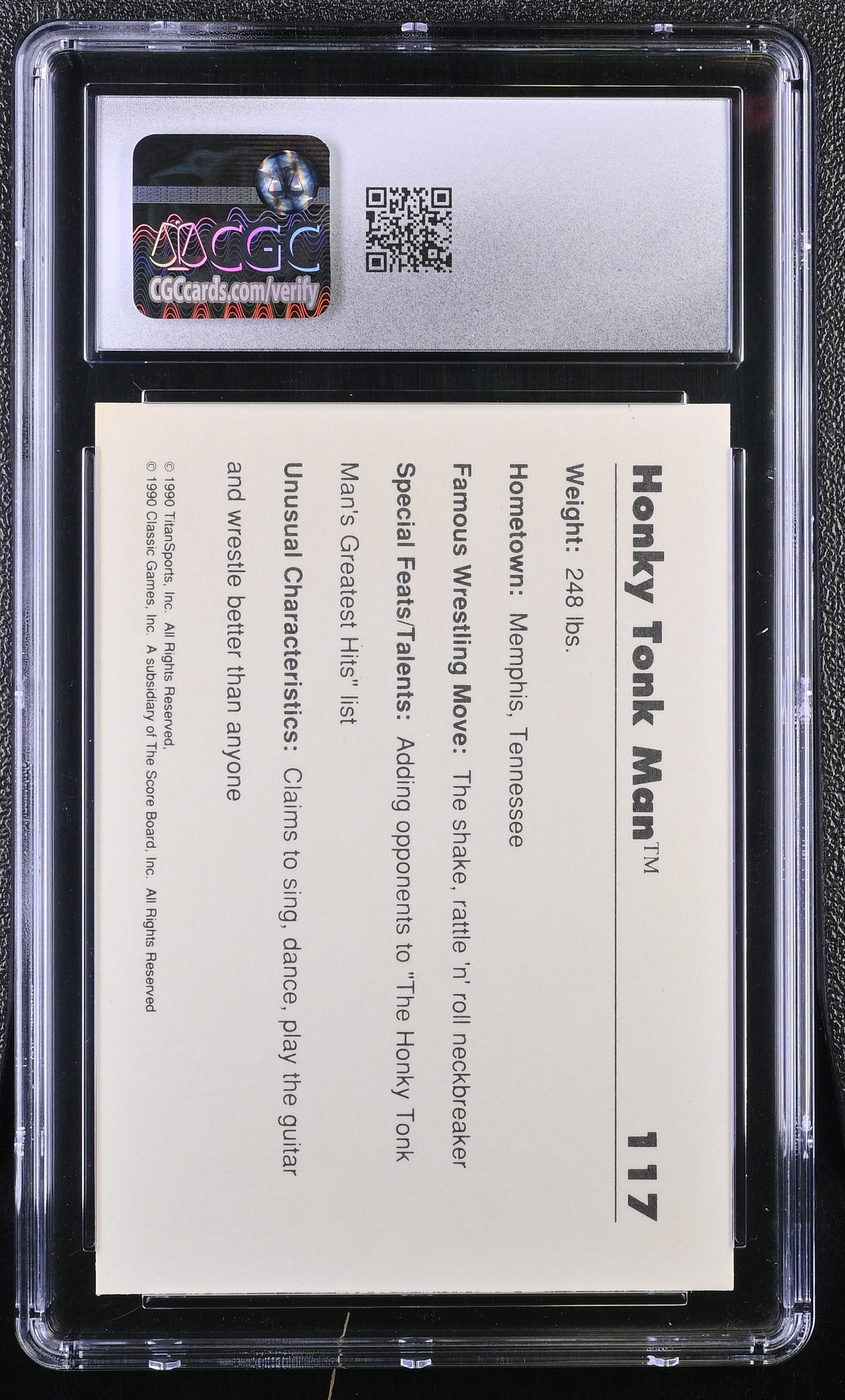 1990 Classic WWF Honky Tonk Man #117 CGC 9.5
