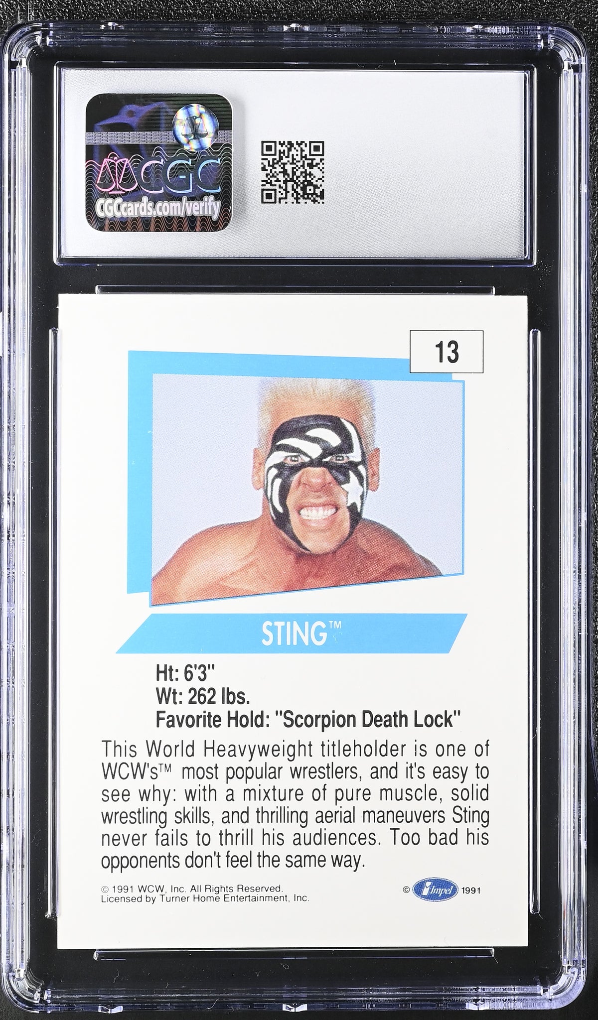 1991 Impel WCW Sting #13 CGC 9.5