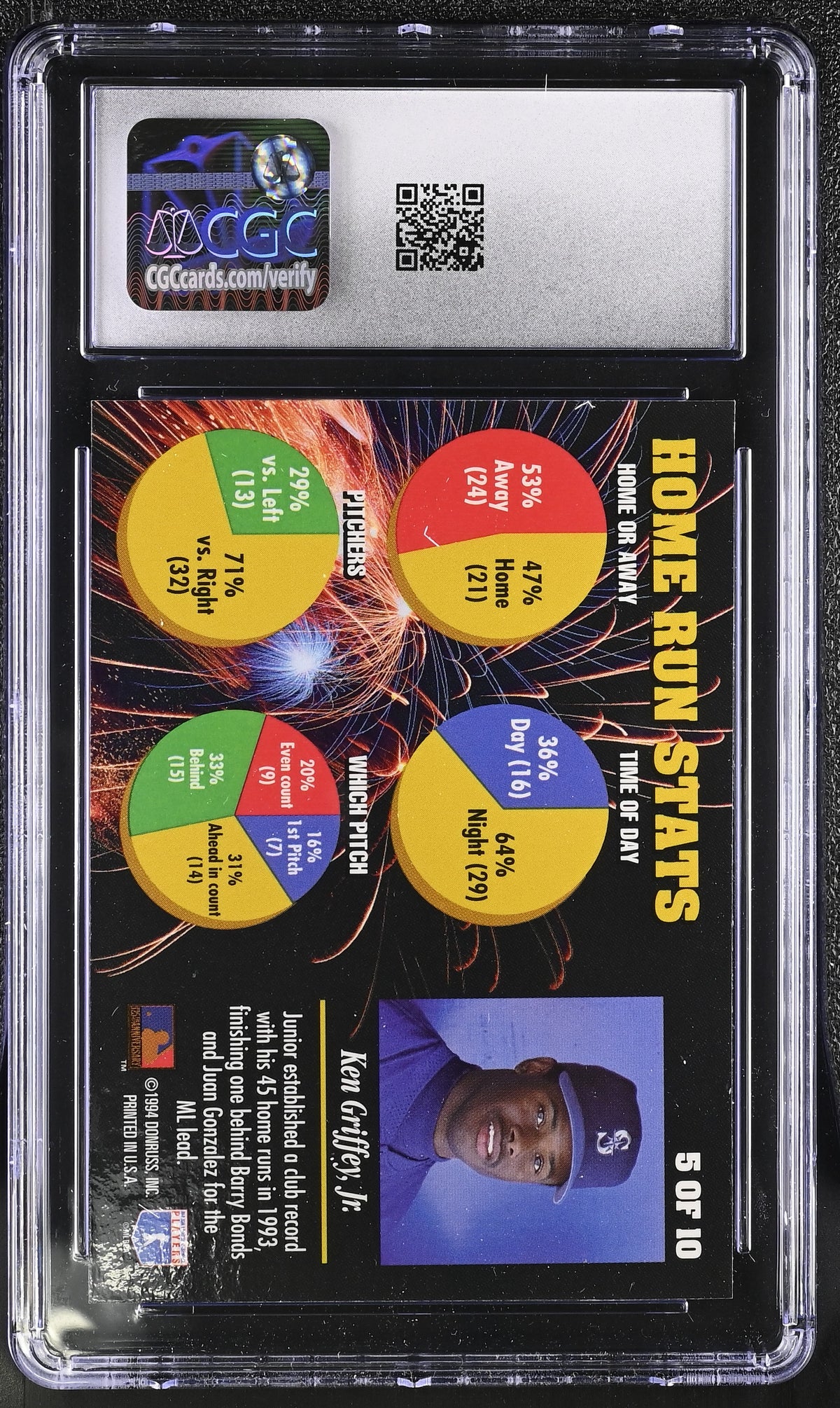 1994 Leaf Ken Griffey Jr. Power Brokers #5 CGC 9 Seattle Mariners