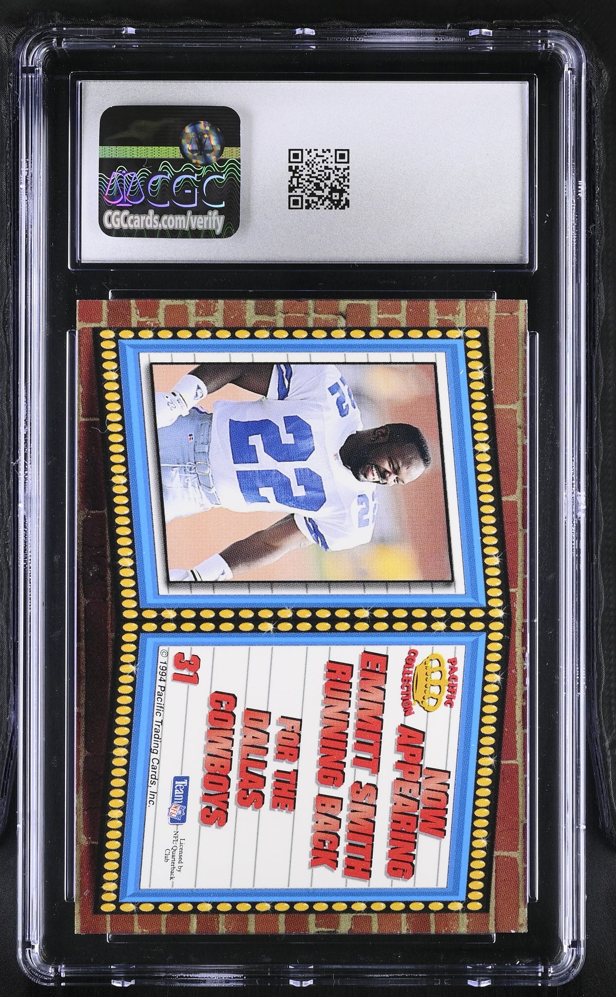 1994 Pacific Crown Collection Emmitt Smith Marquee Prisms #31 CGC 9.5 Cowboys