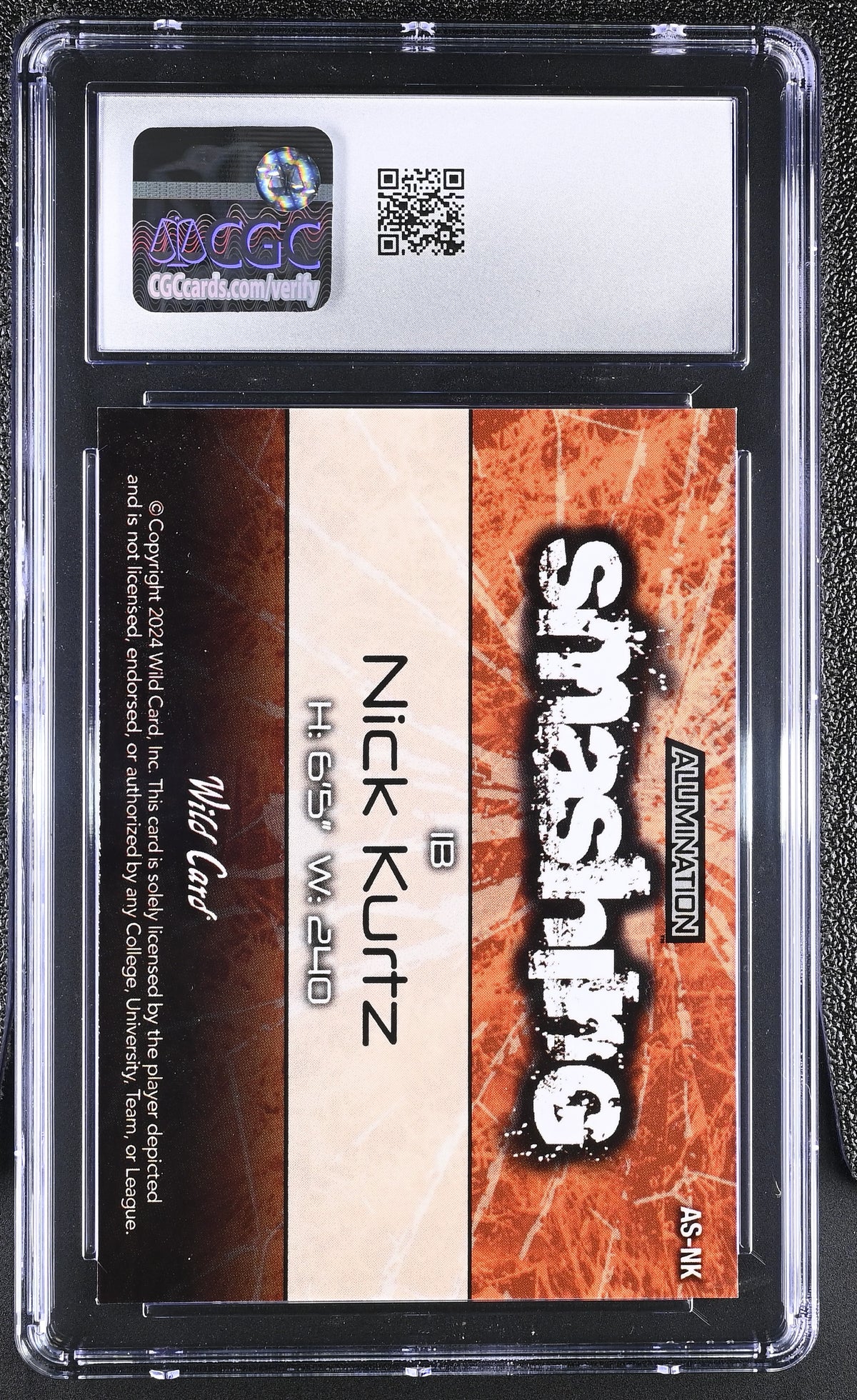 2024 Wild Card Alumination Nick Kurtz Orange Rainbow /25 Rookie #AS-NK CGC 10