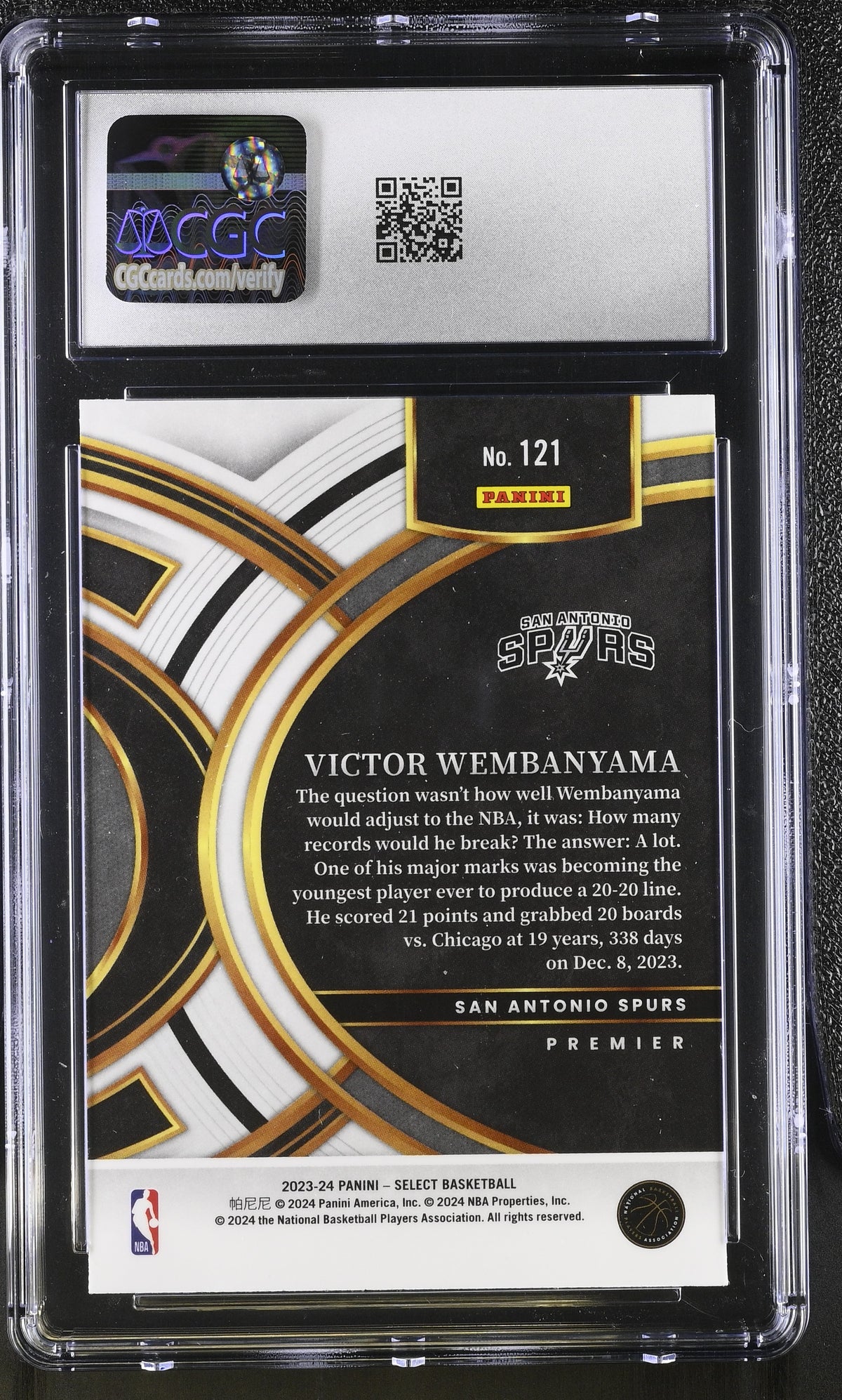 2023-24 Panini Select Victor Wembanyama Rookie Retail #121 CGC 10 Spurs