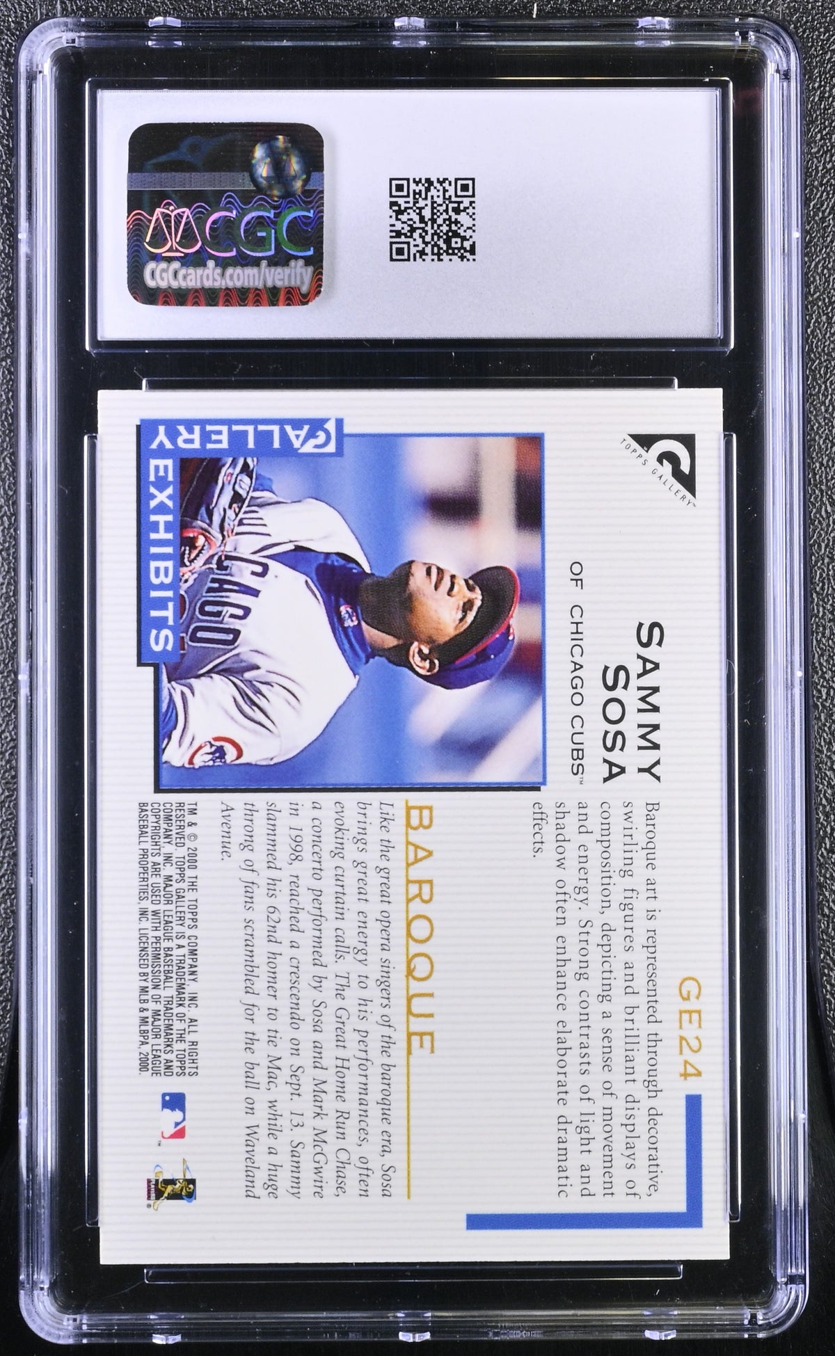 2000 Topps Gallery Sammy Sosa Exhibits #GE24 CGC 9.5 Chicago Cubs