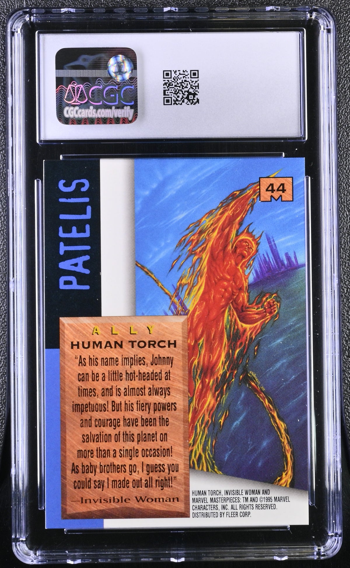 1995 Fleer Marvel Masterpieces Human Torch #44 CGC 9.5