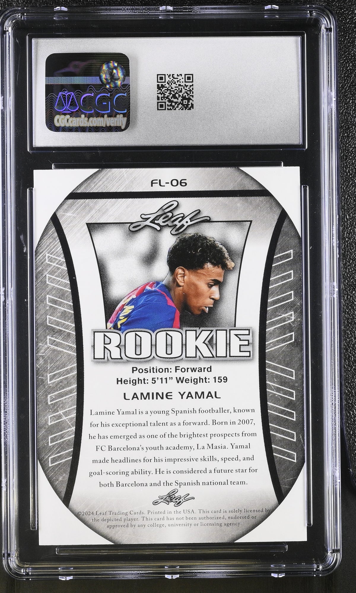 2024 Leaf Special Release Lamine Yamal Rookie Exclusive Flag Edition FL-06 CGC 9