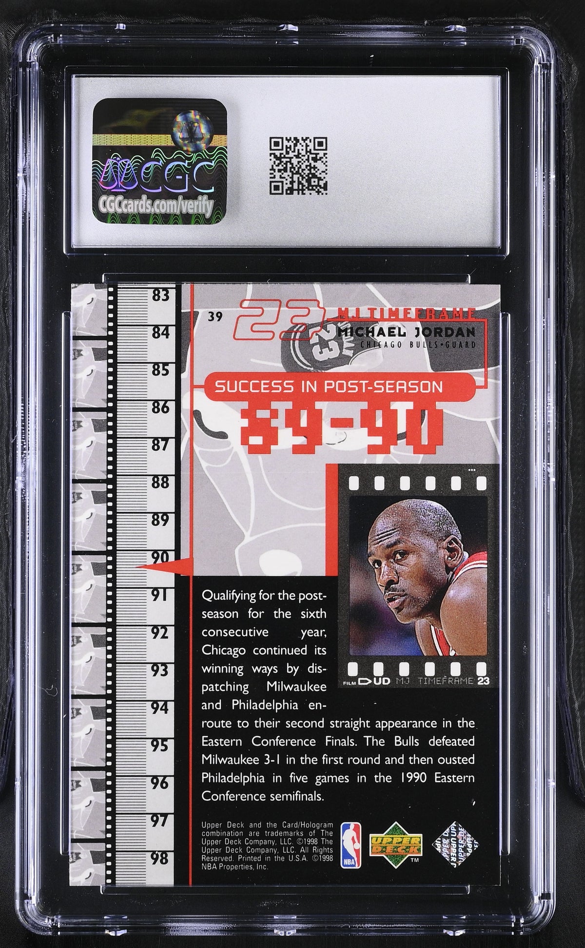 1998 Upper Deck MJ Living Legend Michael Jordan #39 CGC 9.5 Chicago Bulls