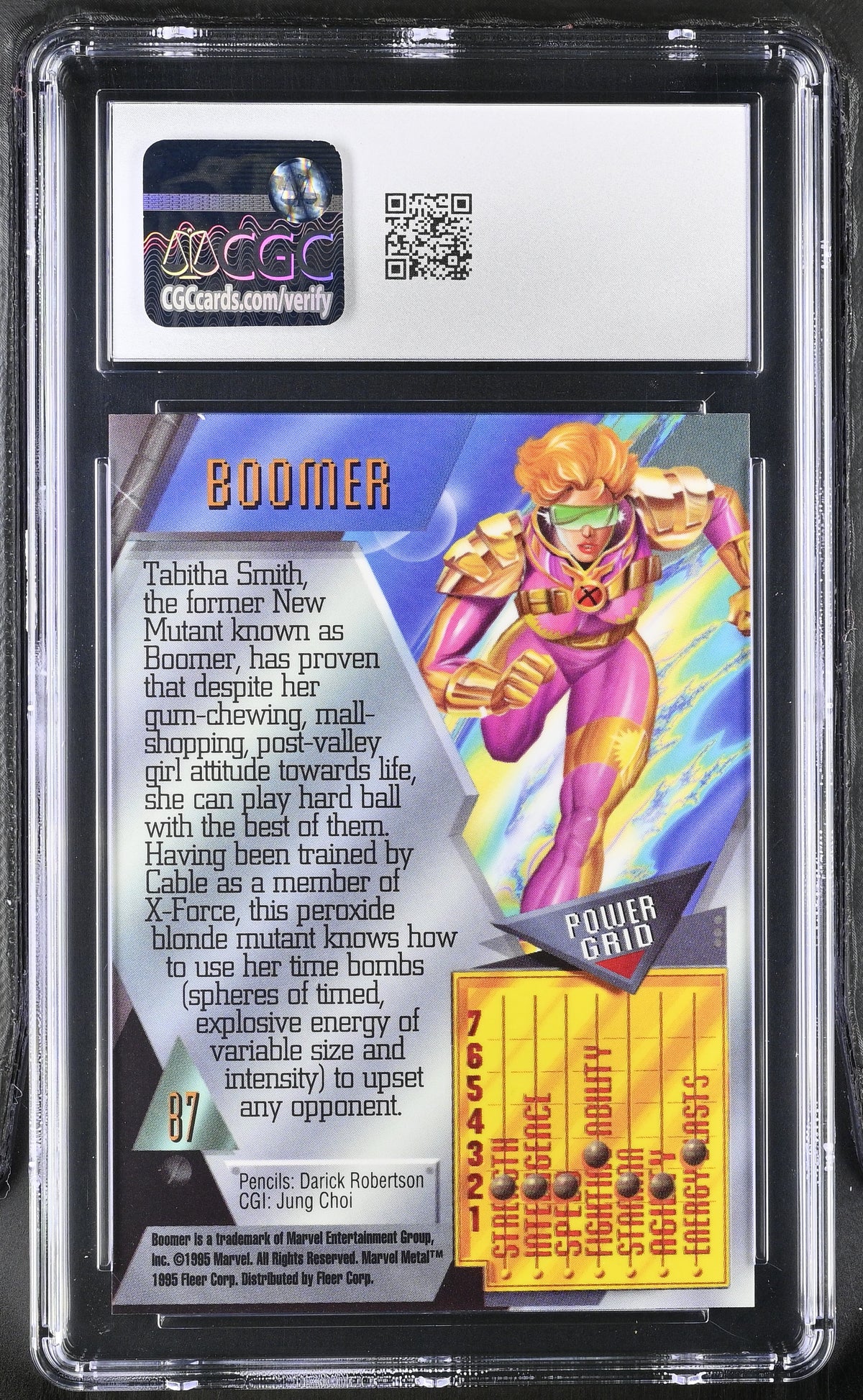 1995 Fleer Marvel Metal Inaugural Edition Boomer #87 CGC 10