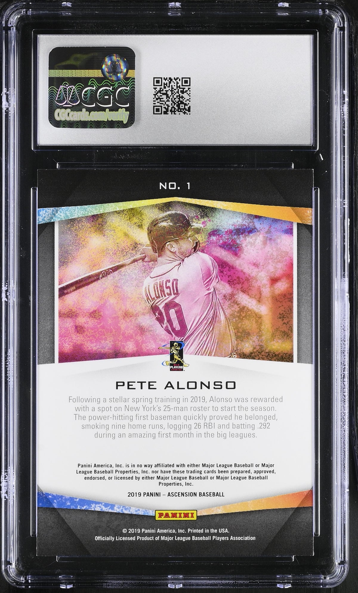 2019 Panini Chronicles Pete Alonso Ascension #1 CGC 9.5