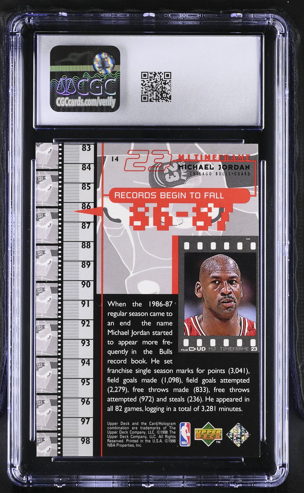 1998 Upper Deck MJ Living Legend Michael Jordan #14 CGC 9 Chicago Bulls