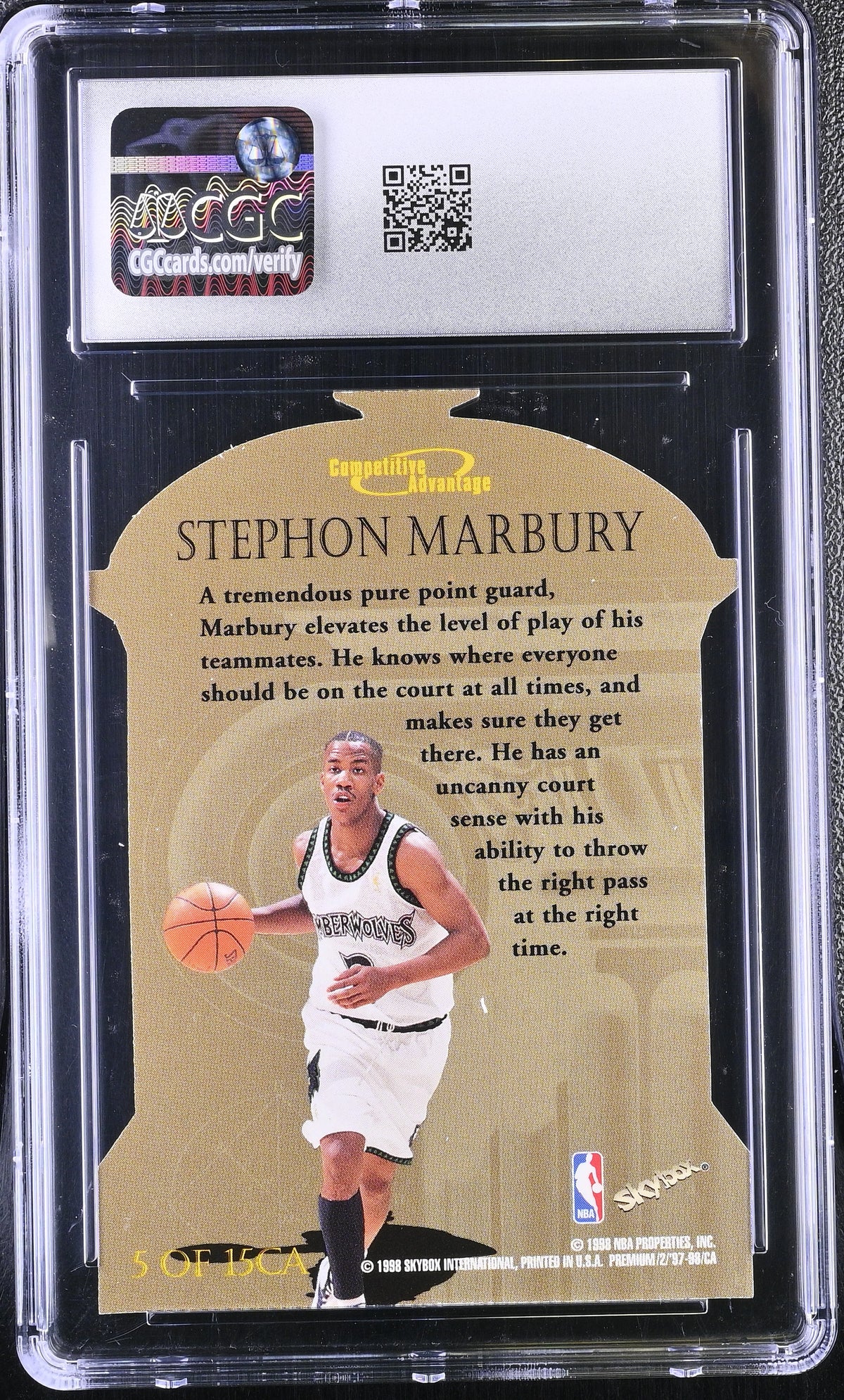 1997-98 Skybox Premium Stephon Marbury Competitive Advantage #5CA CGC 9 Kings